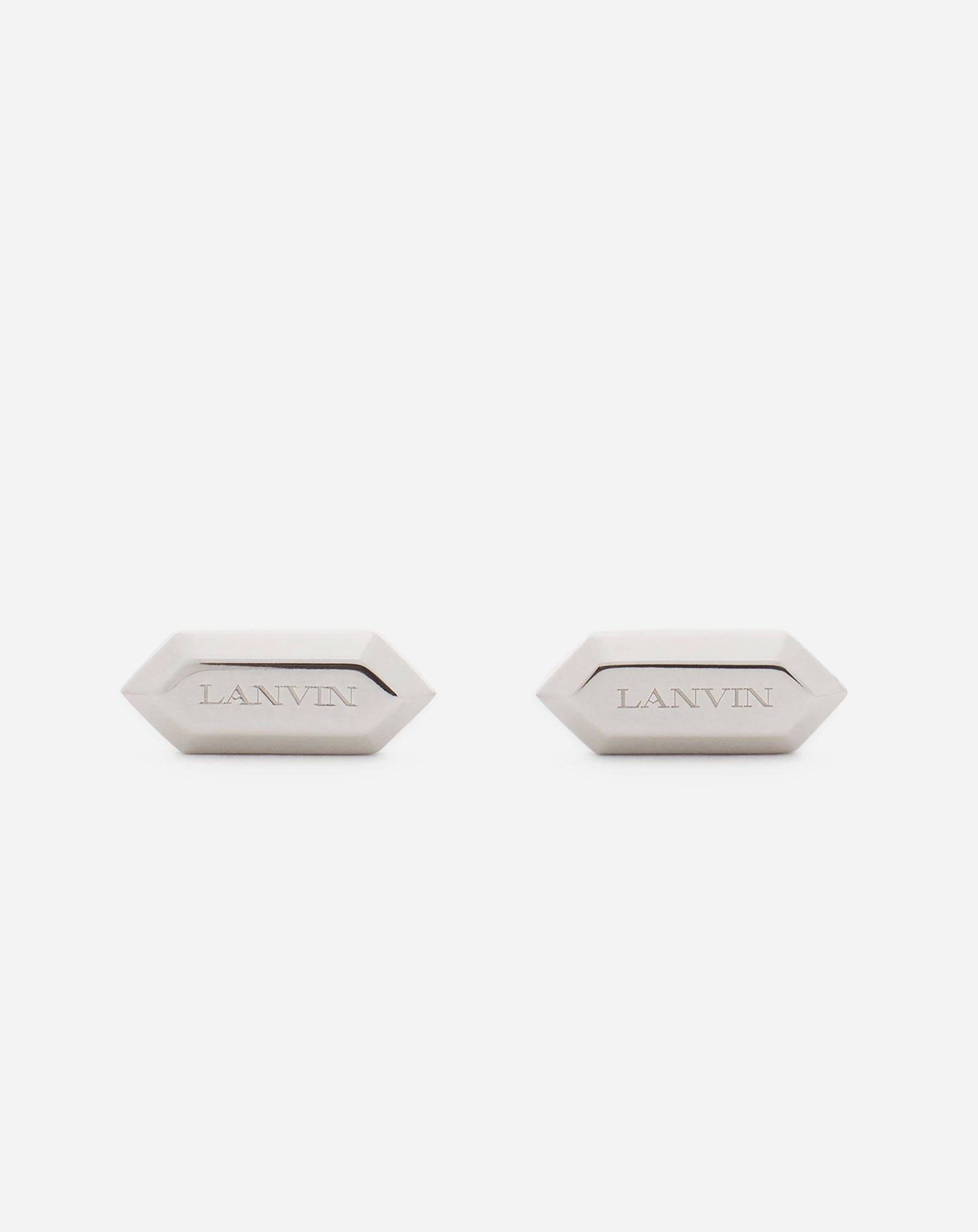 SILVER LANVIN LABEL CUFFLINKS