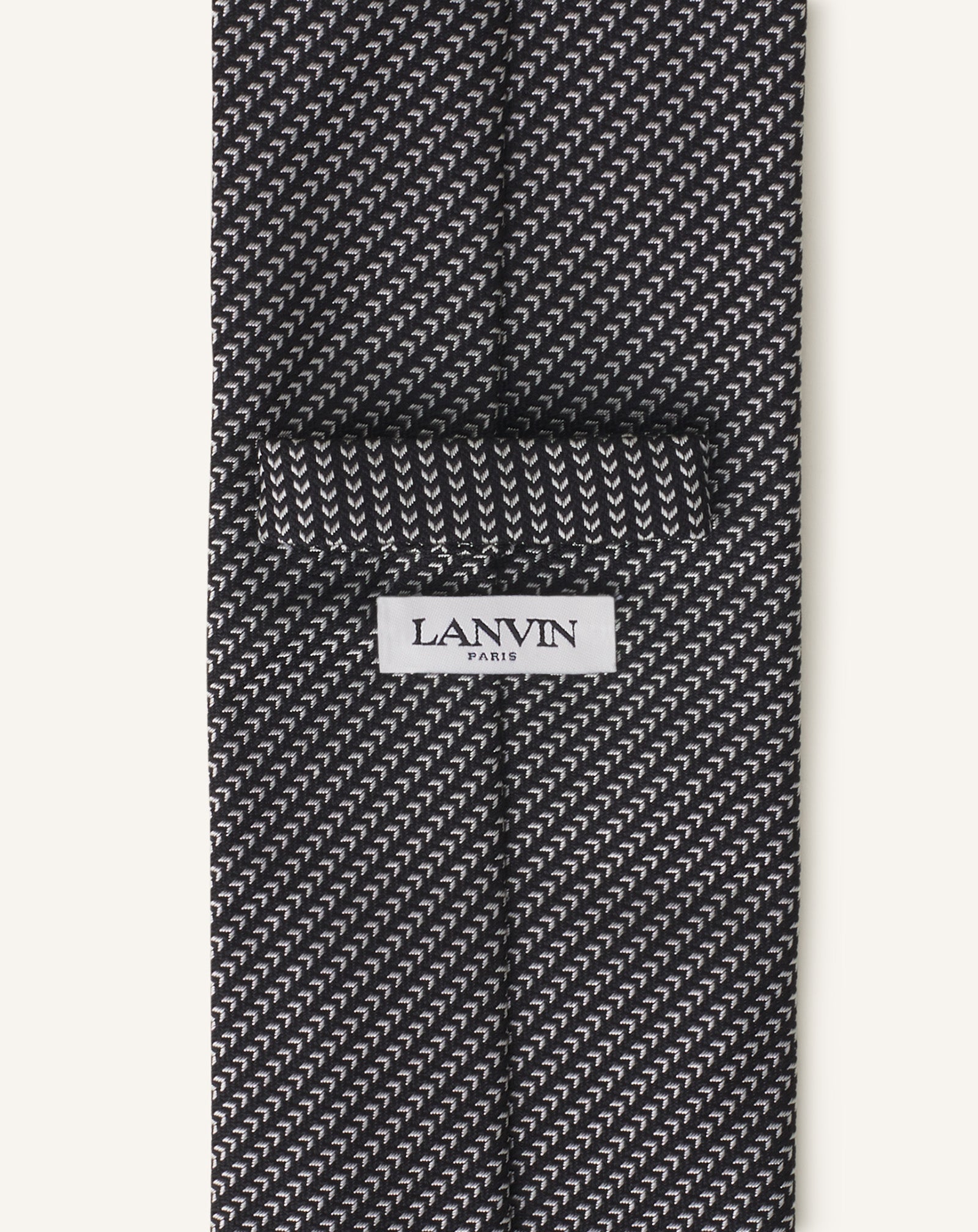 BLACK MINI CHEVRON SILK TIE