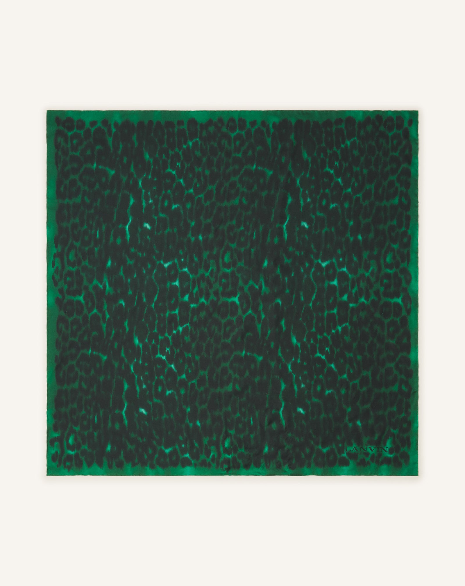 GREEN LEOPARD PRINT SILK SCARF