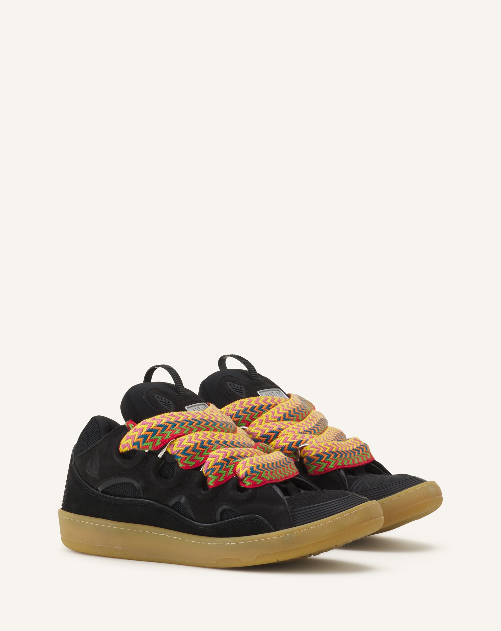 BLACK CURB LEATHER SNEAKERS