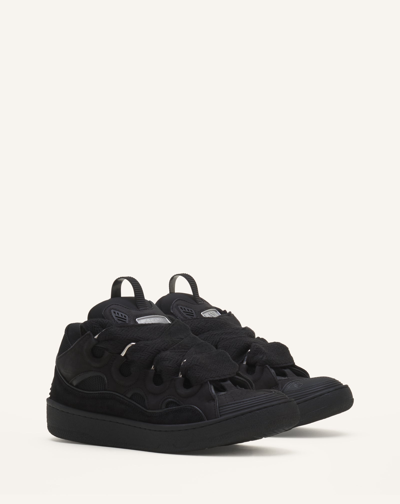 LEATHER CURB SNEAKERS