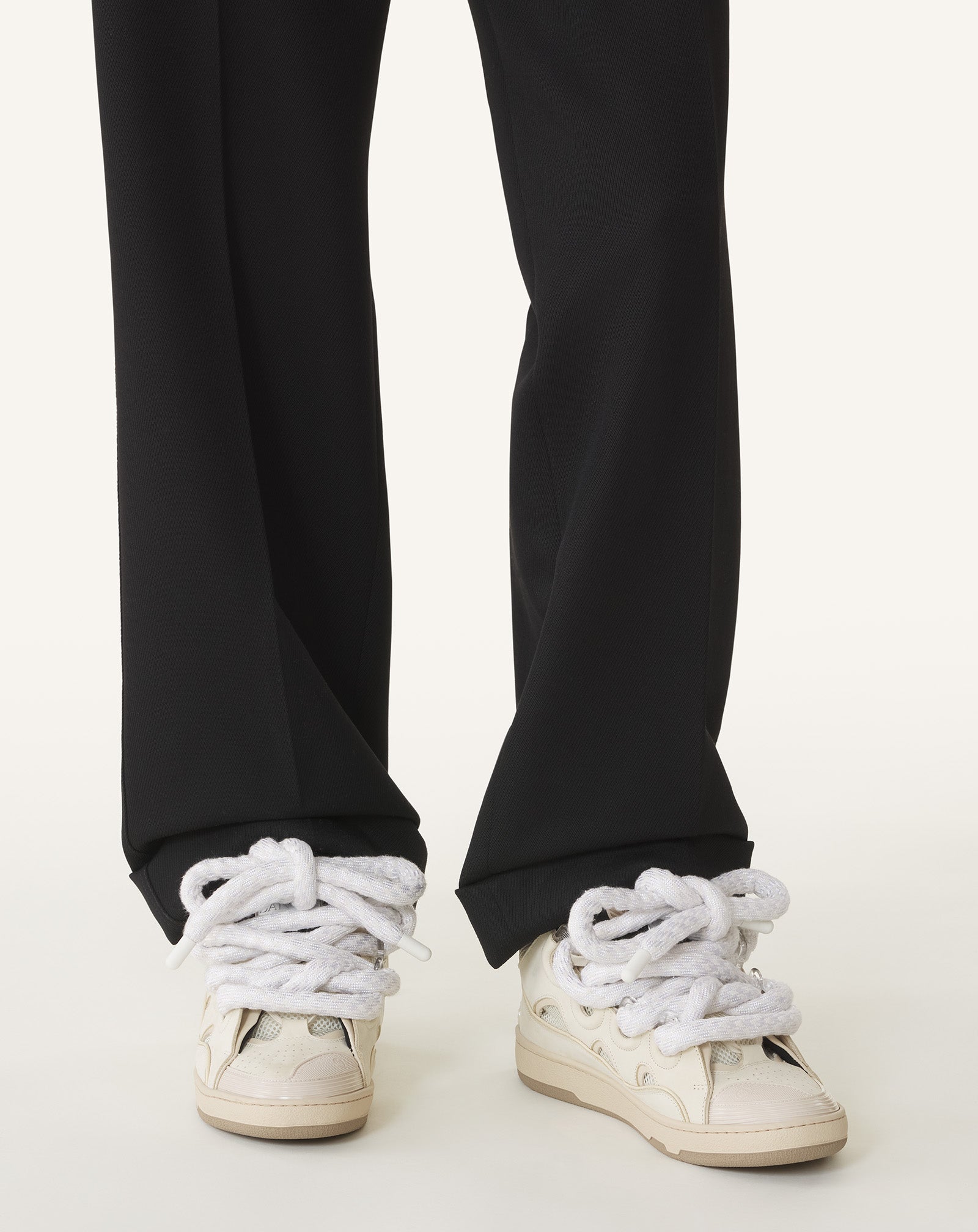 CURB SNEAKERS IN LEATHER WITH SNAKE LACES