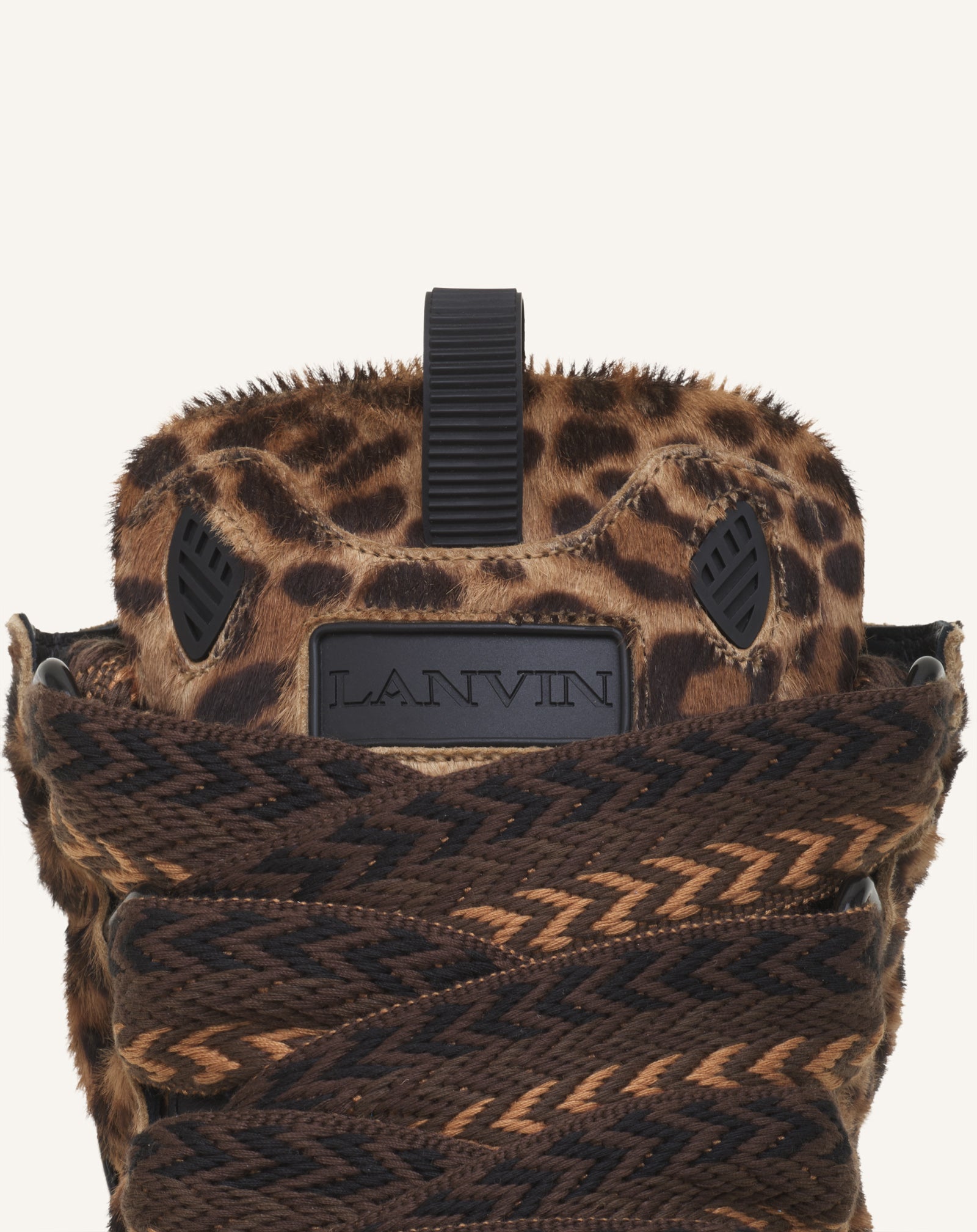 CURB SNEAKERS IN PONY LEATHER WITH A LEOPARD PRINT