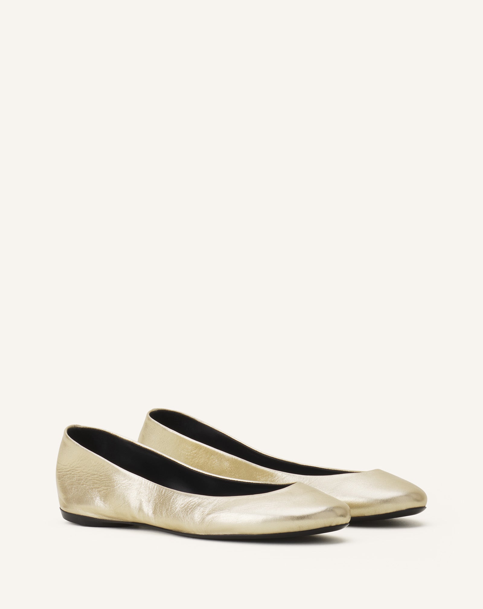 THE BALLERINA FLAT IN METALLIC LEATHER