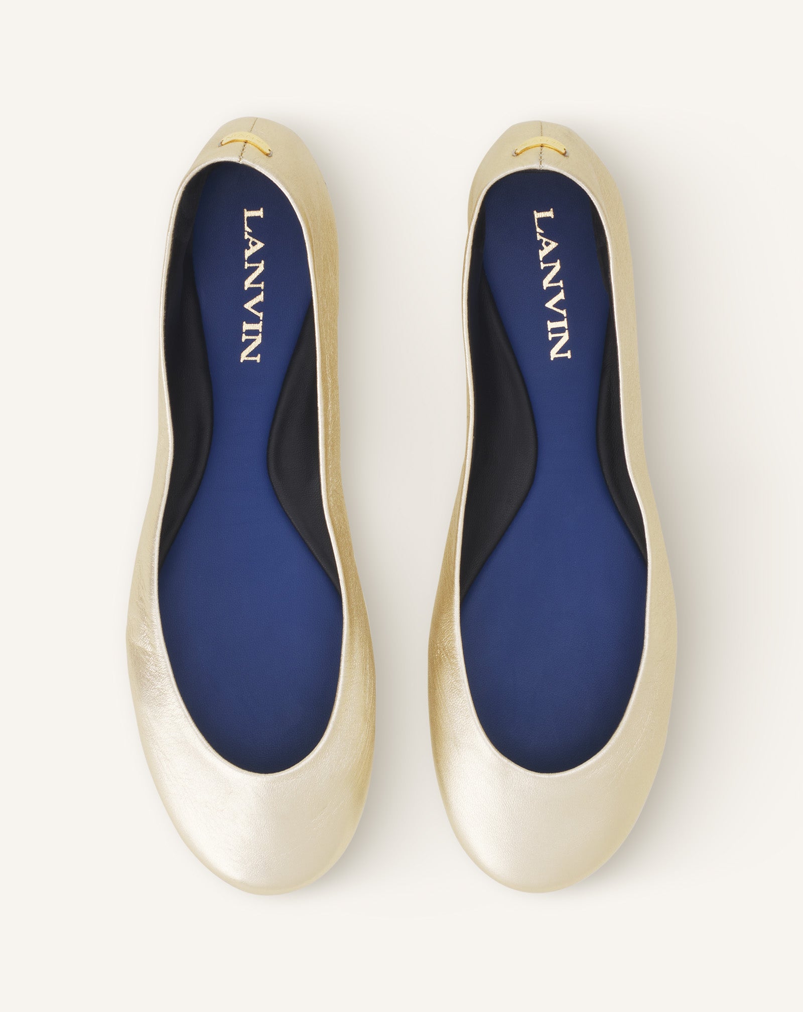 THE BALLERINA FLAT IN METALLIC LEATHER