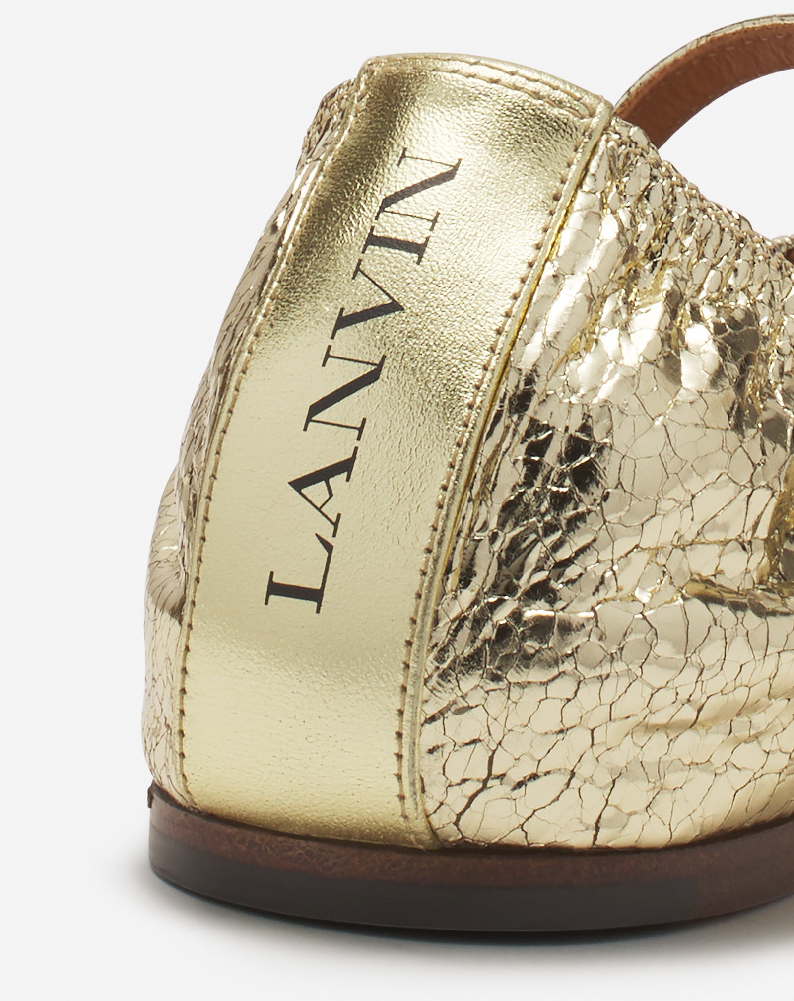 MARY JANE IN CRACKLED METALLIC LEATHER