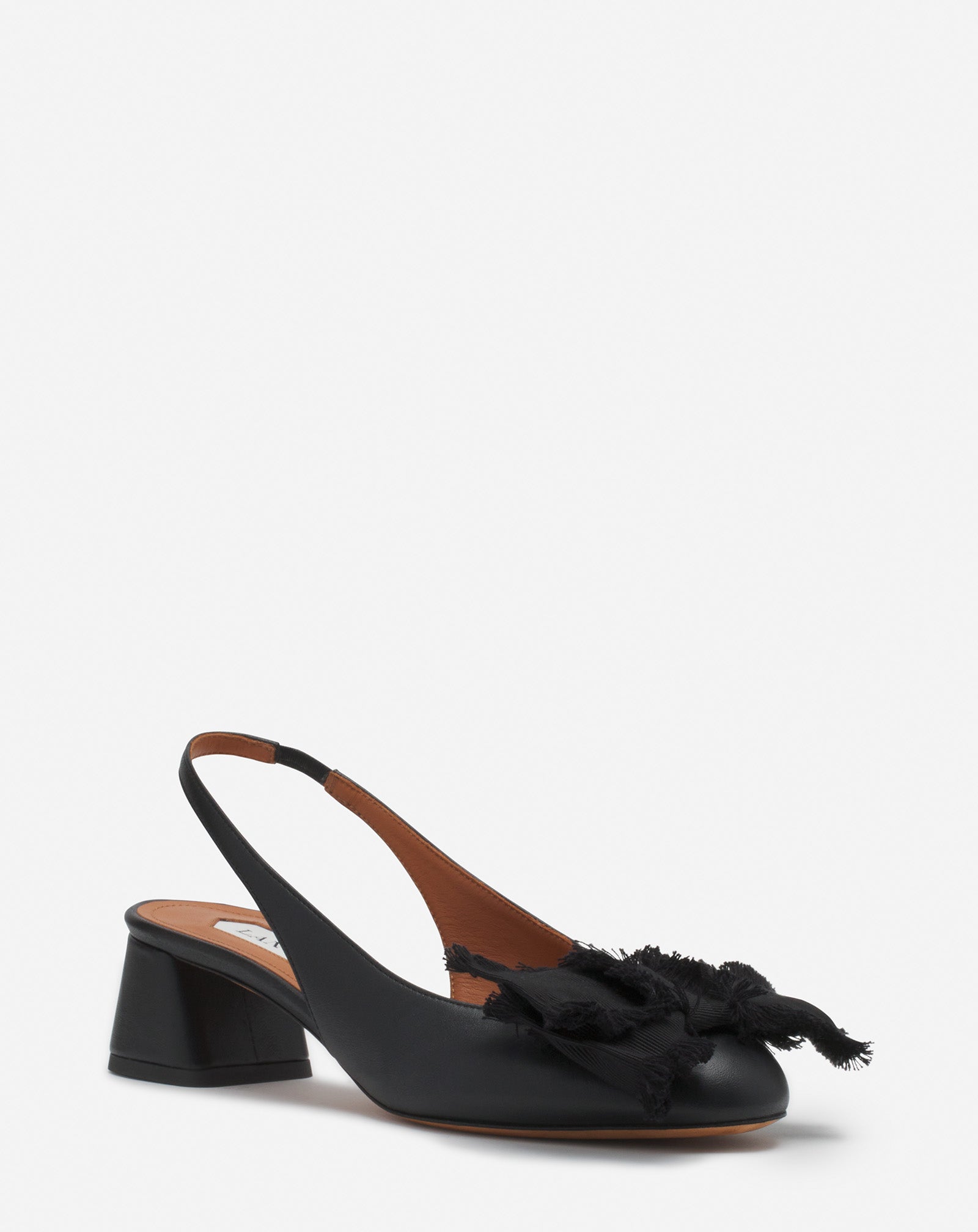LEATHER HEELED SLINGBACK BALLERINA
