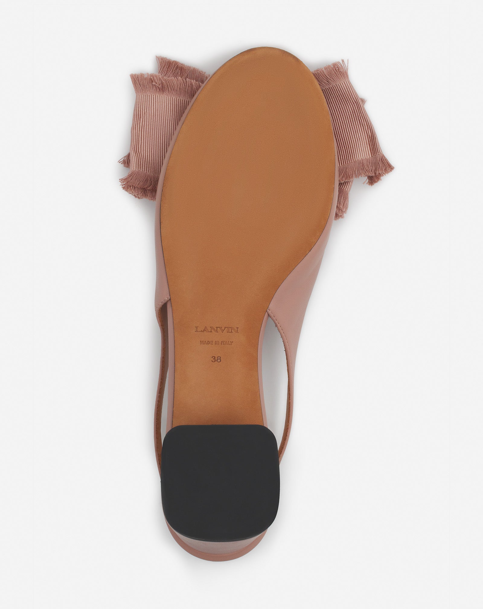 LEATHER HEELED SLINGBACK BALLERINA