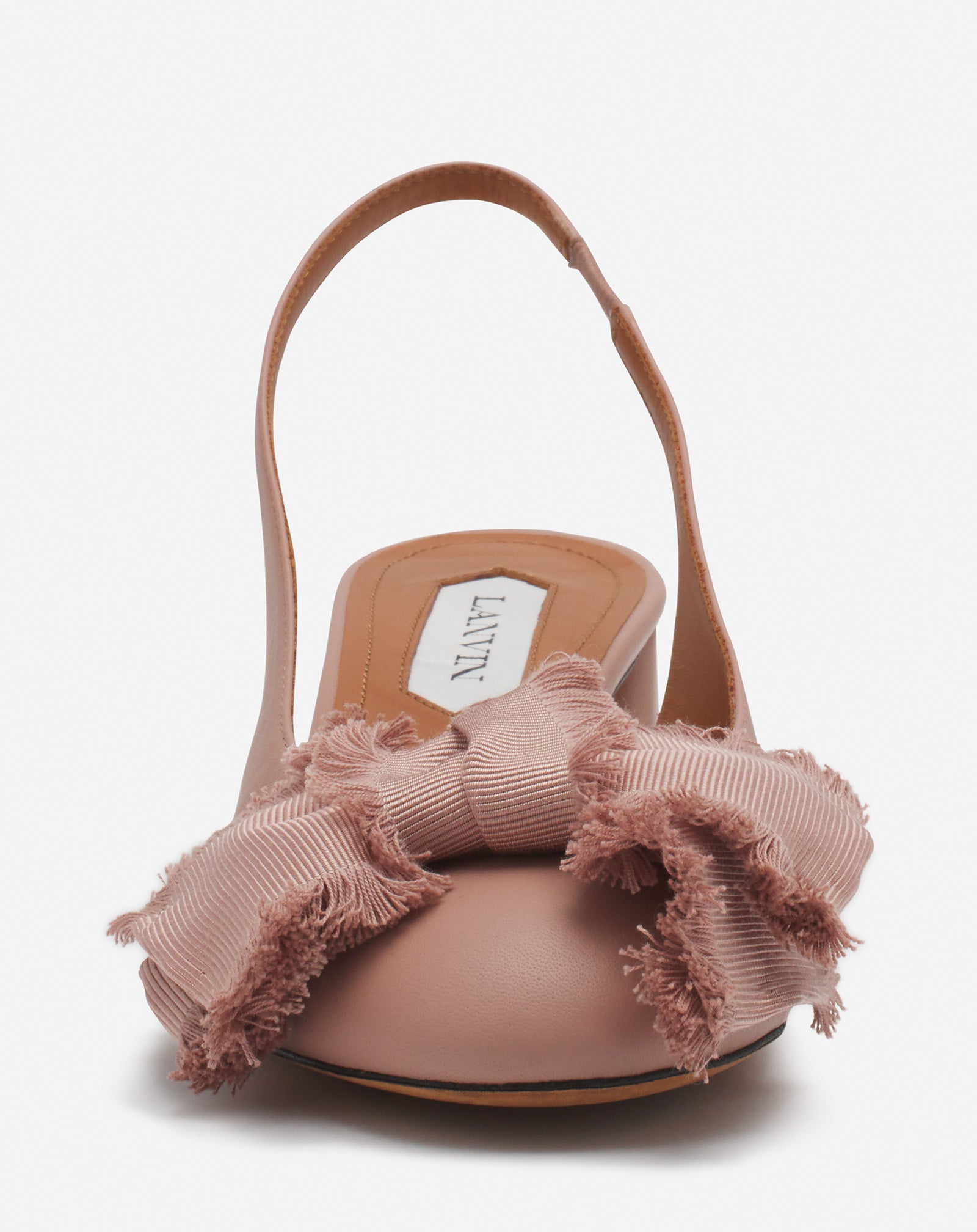 LEATHER HEELED SLINGBACK BALLERINA