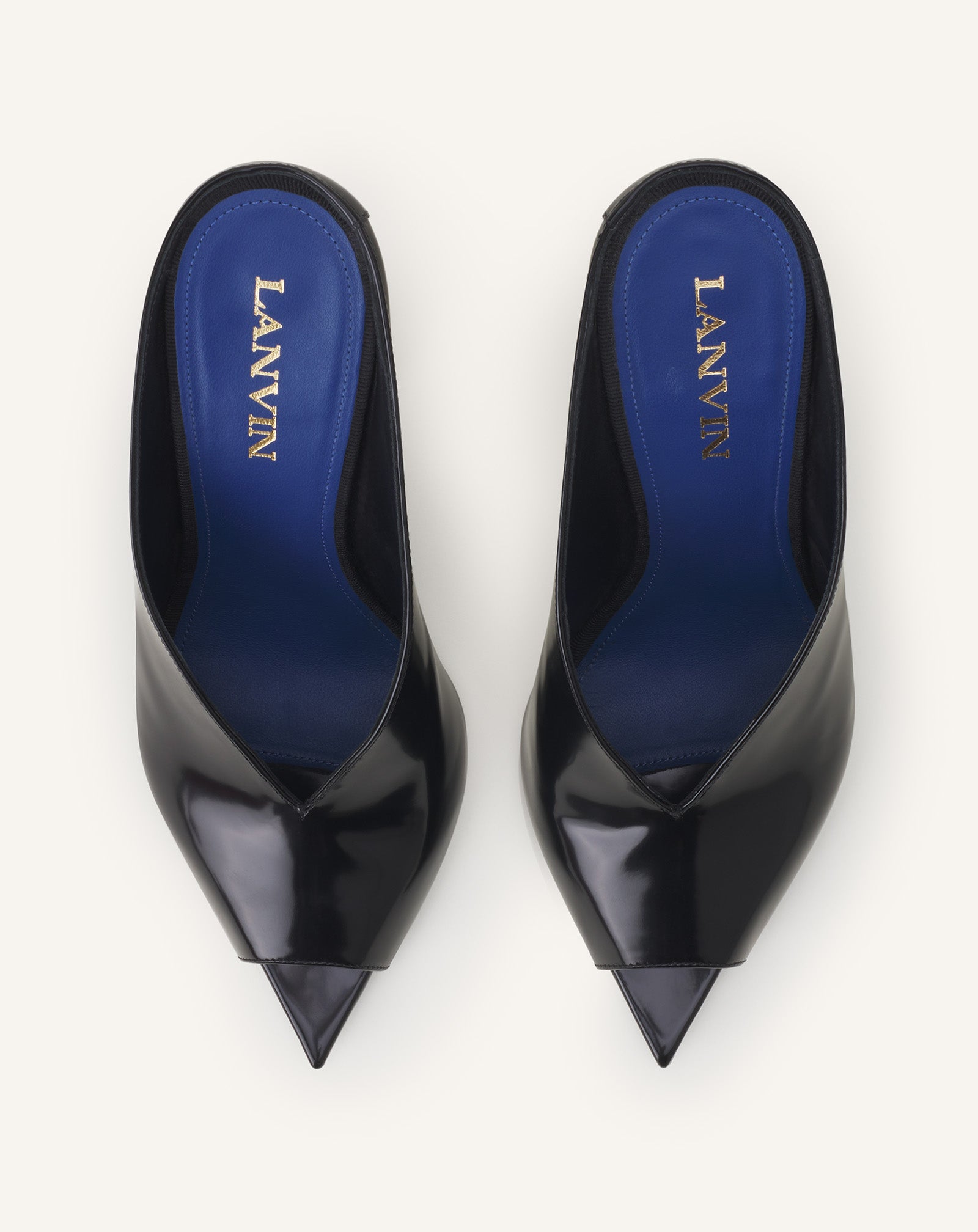 MIDNIGHT STEP MULE IN PATENT LEATHER