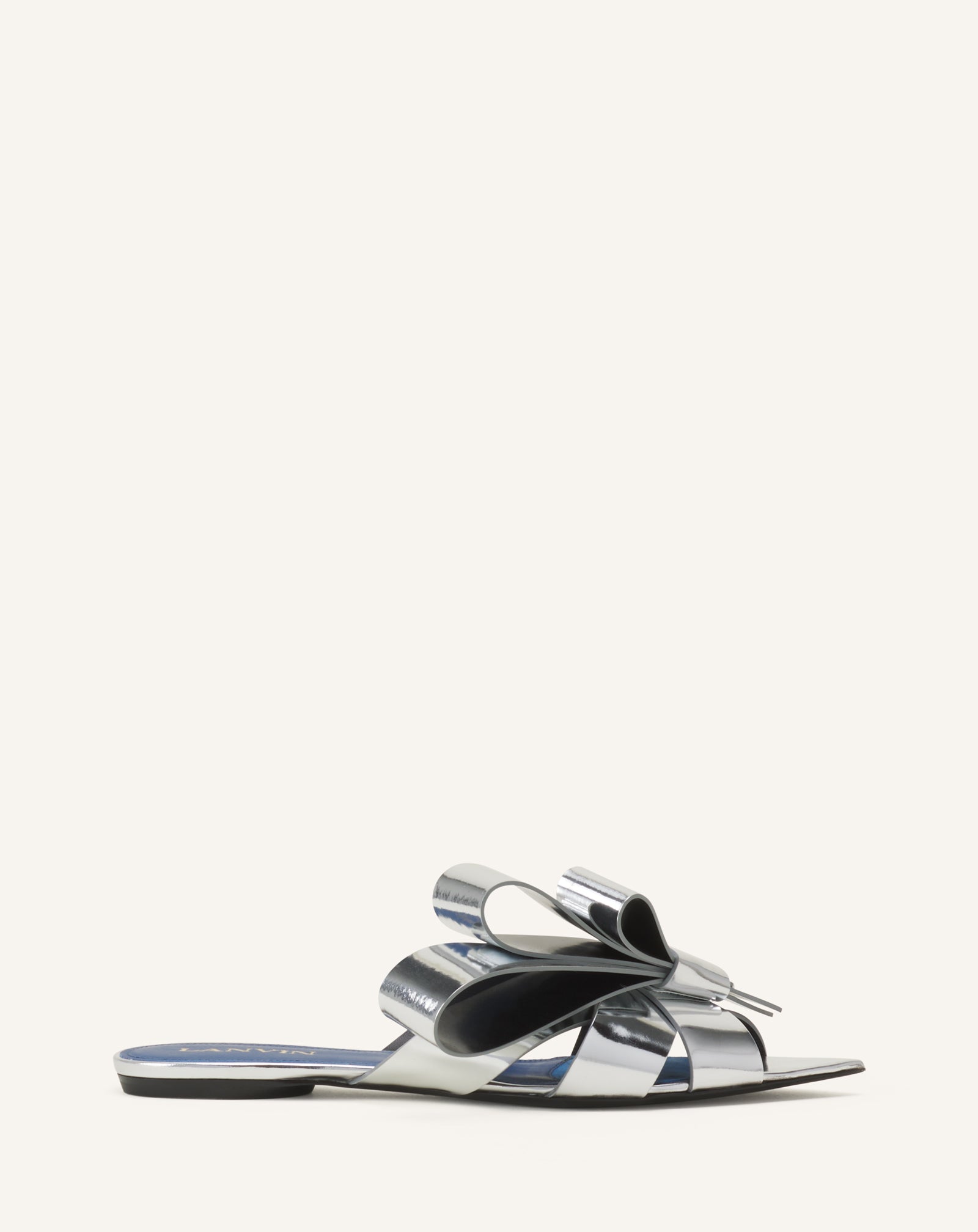 CADEAU MULE FLATS IN METALLIC LEATHER
