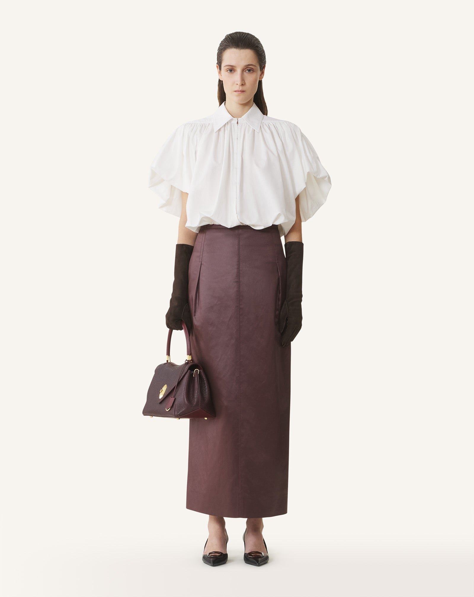 BROWN LE CONFIDENT BY LANVIN LEATHER BAG