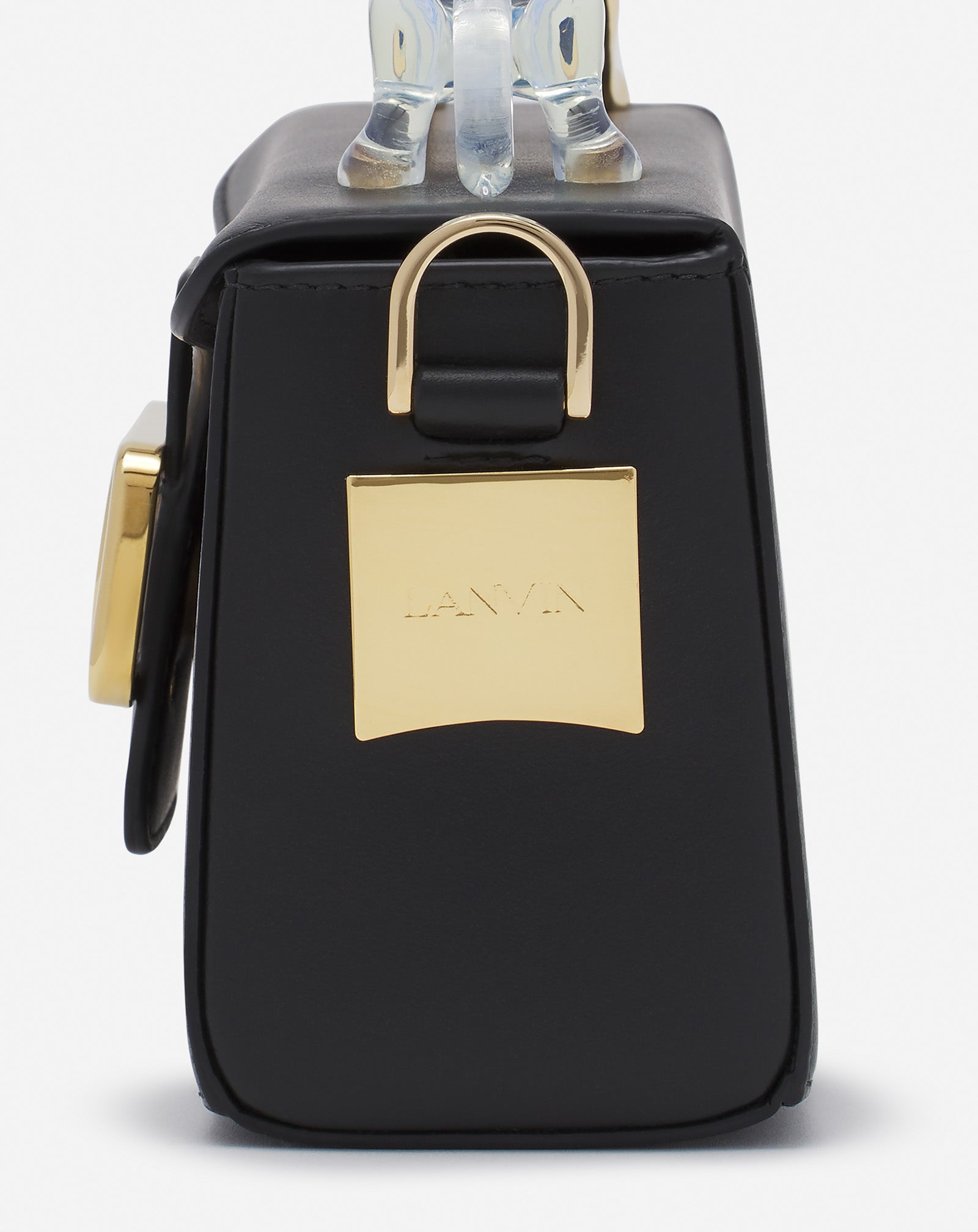 PENCIL CAT NANO LEATHER BAG WITH A BI-MATERIAL CAT