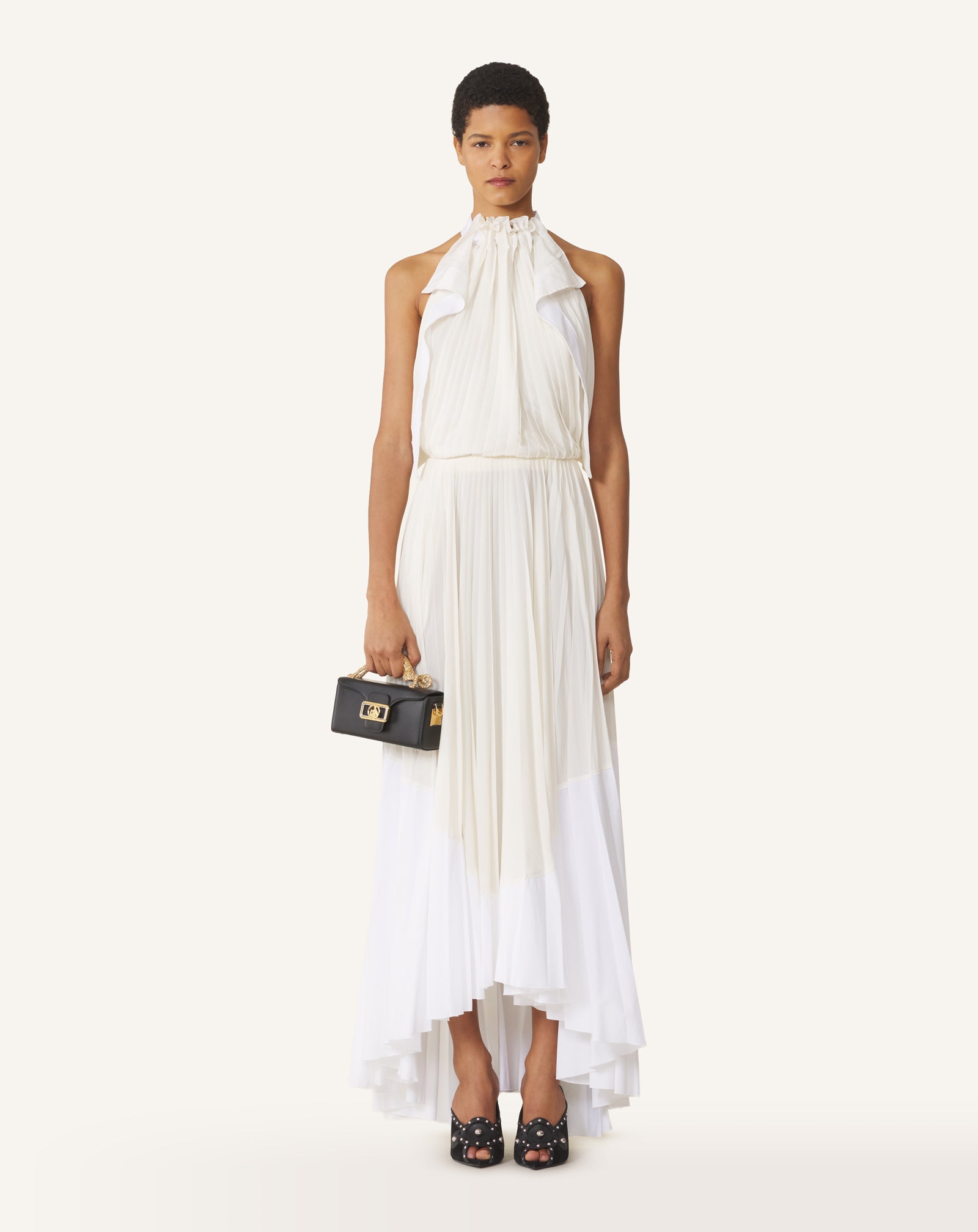 LEATHER NANO PENCIL CAT BAG WITH RHINESTONES