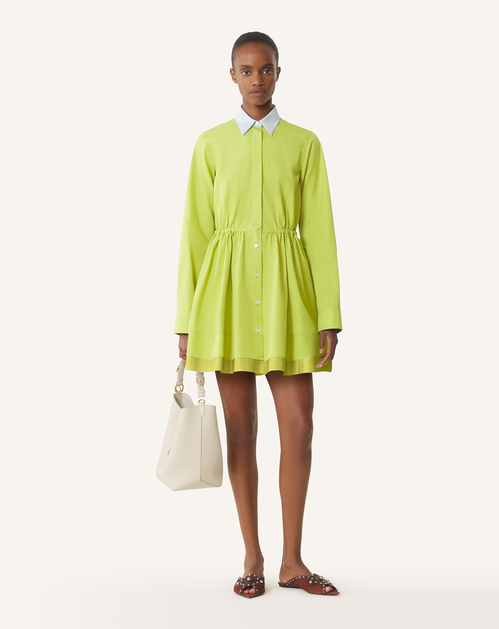 CATCH BY LANVIN BUCKET BAG IN GRAINED LEATHER