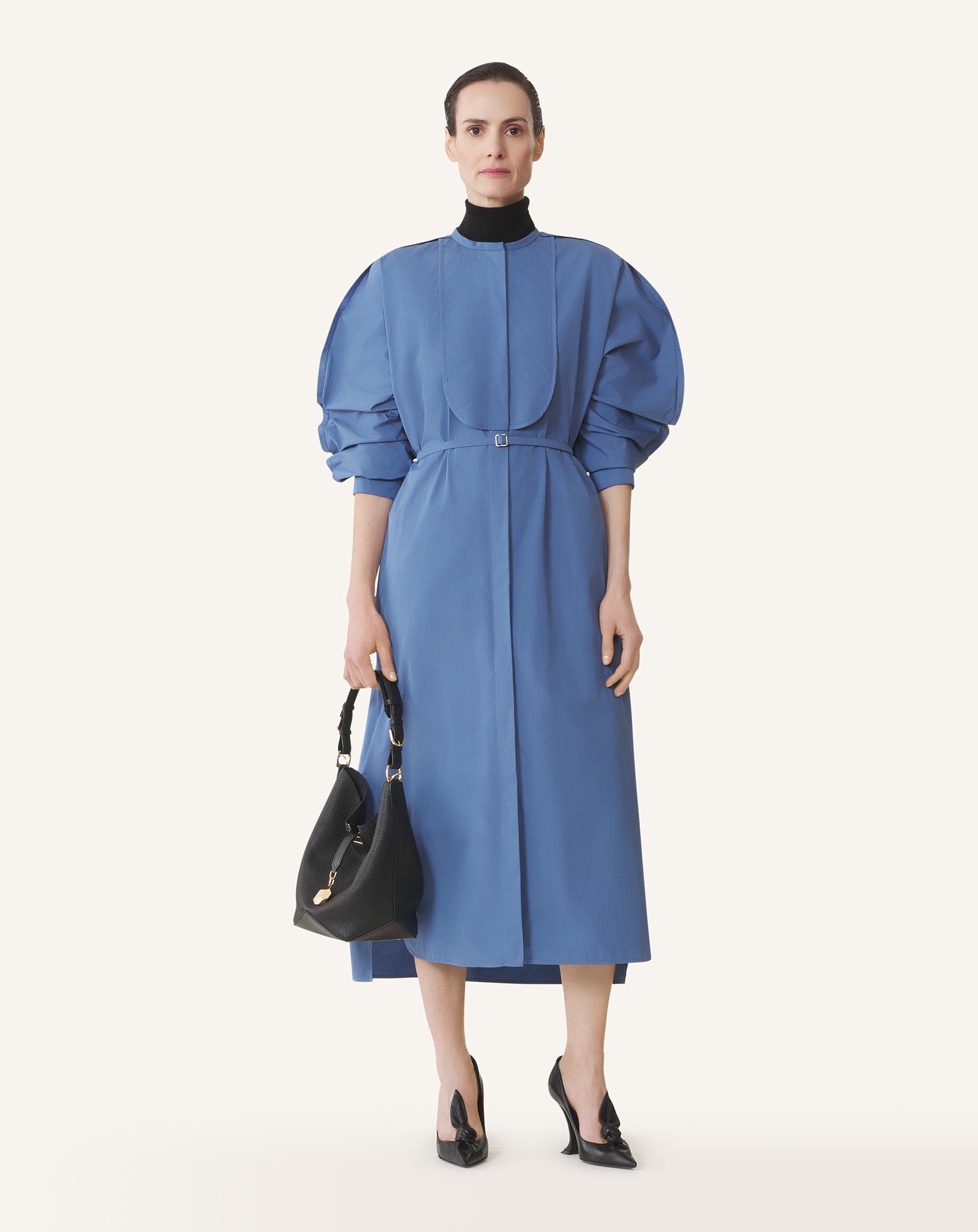 CATCH BY LANVIN BUCKET BAG IN GRAINED LEATHER