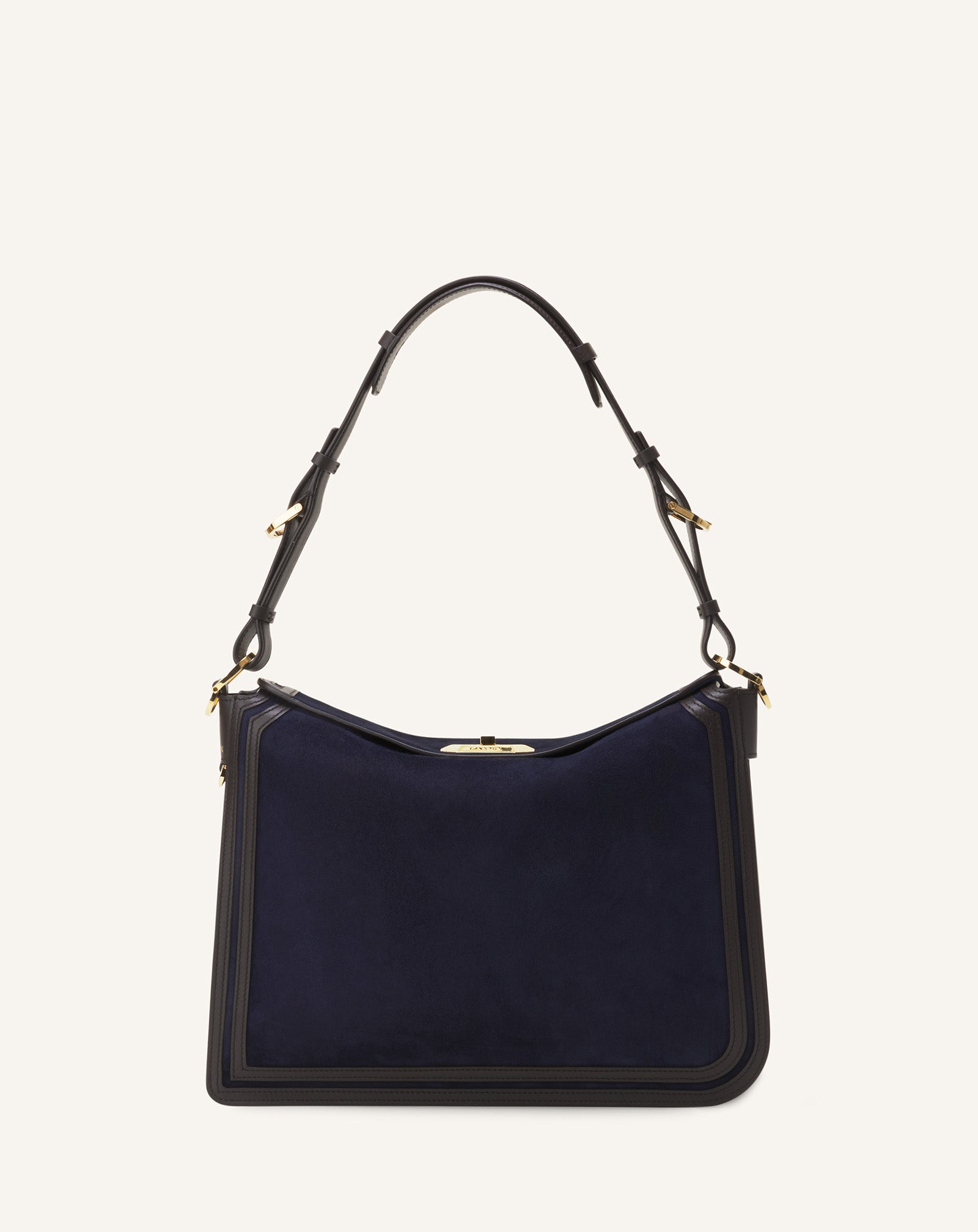 BLUE COMPAGNON ASYMMETRICAL BAG IN SUEDE
