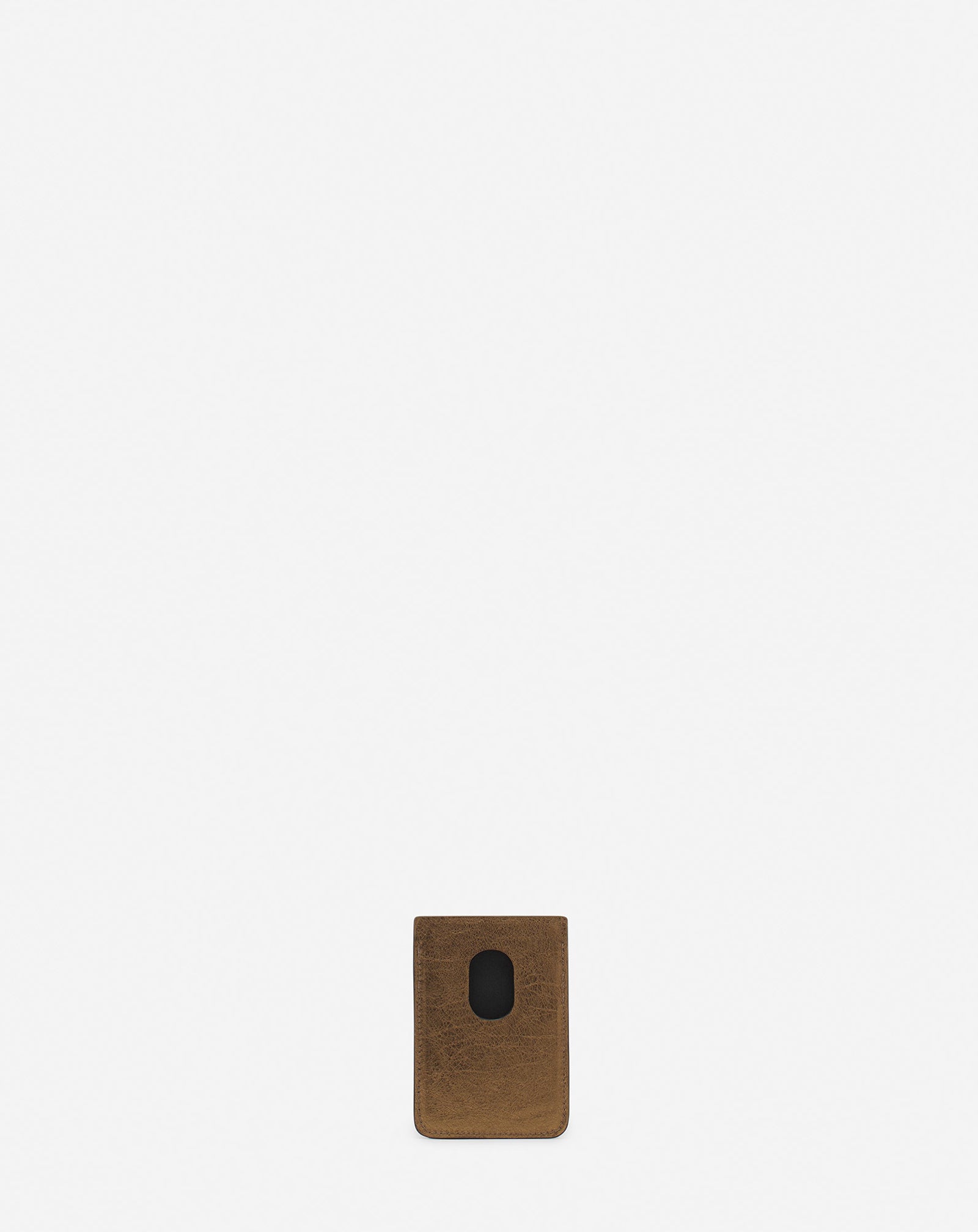 MAGNETIC CARDHOLDER IN METALLIC GRAINED LEATHER