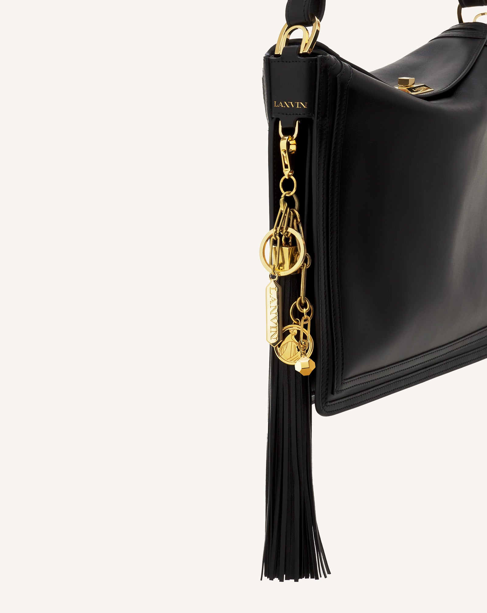 LARGE LEATHER POMPOM BAG CHARM