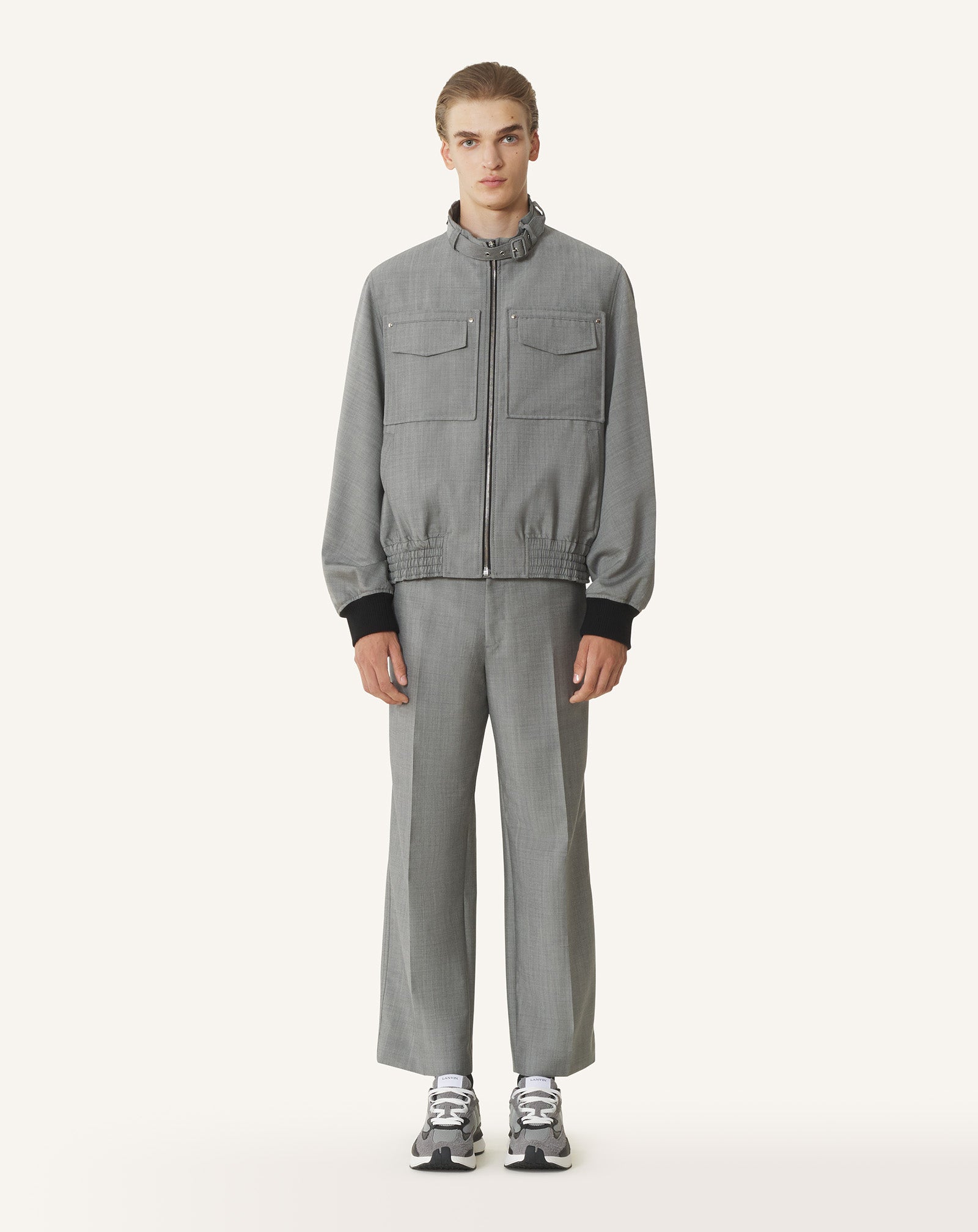 BLACK MOHAIR WOOL JACKET