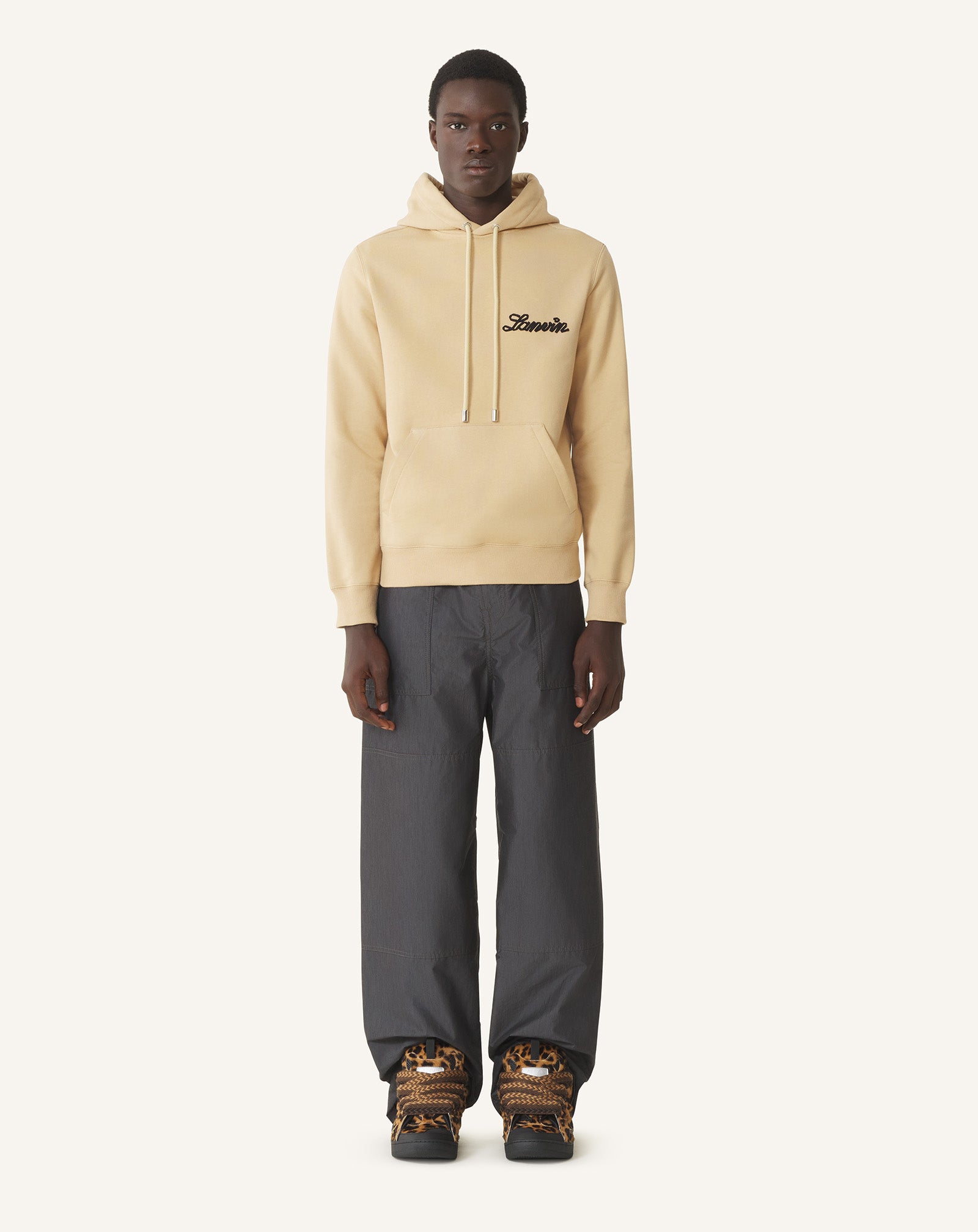 BEIGE LANVIN RIBBON HOODIE