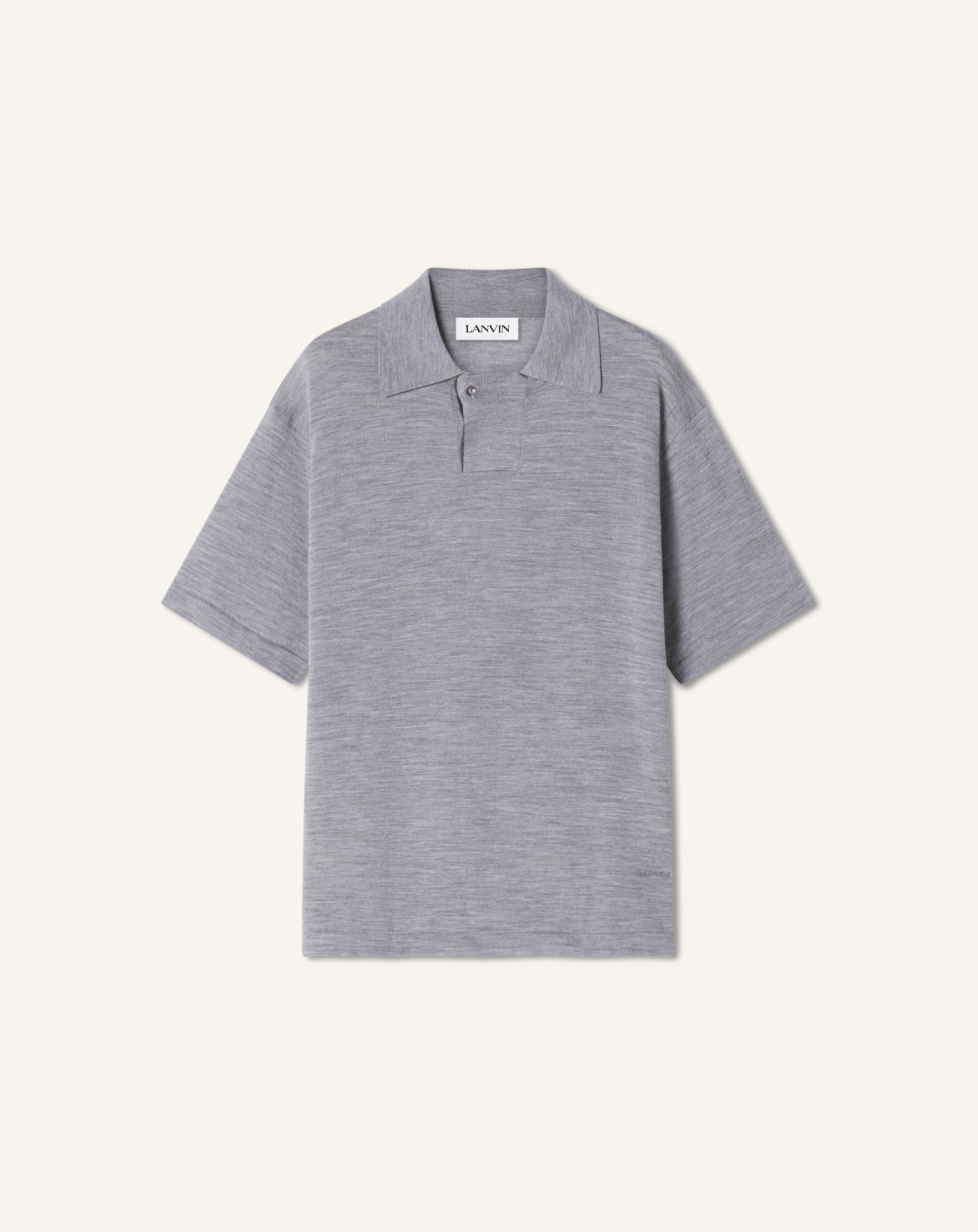 BLACK MERINO WOOL POLO SHIRT