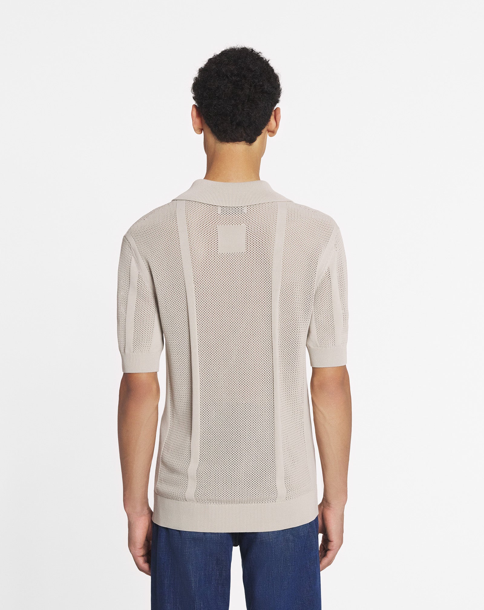OPENWORK KNIT POLO SHIRT