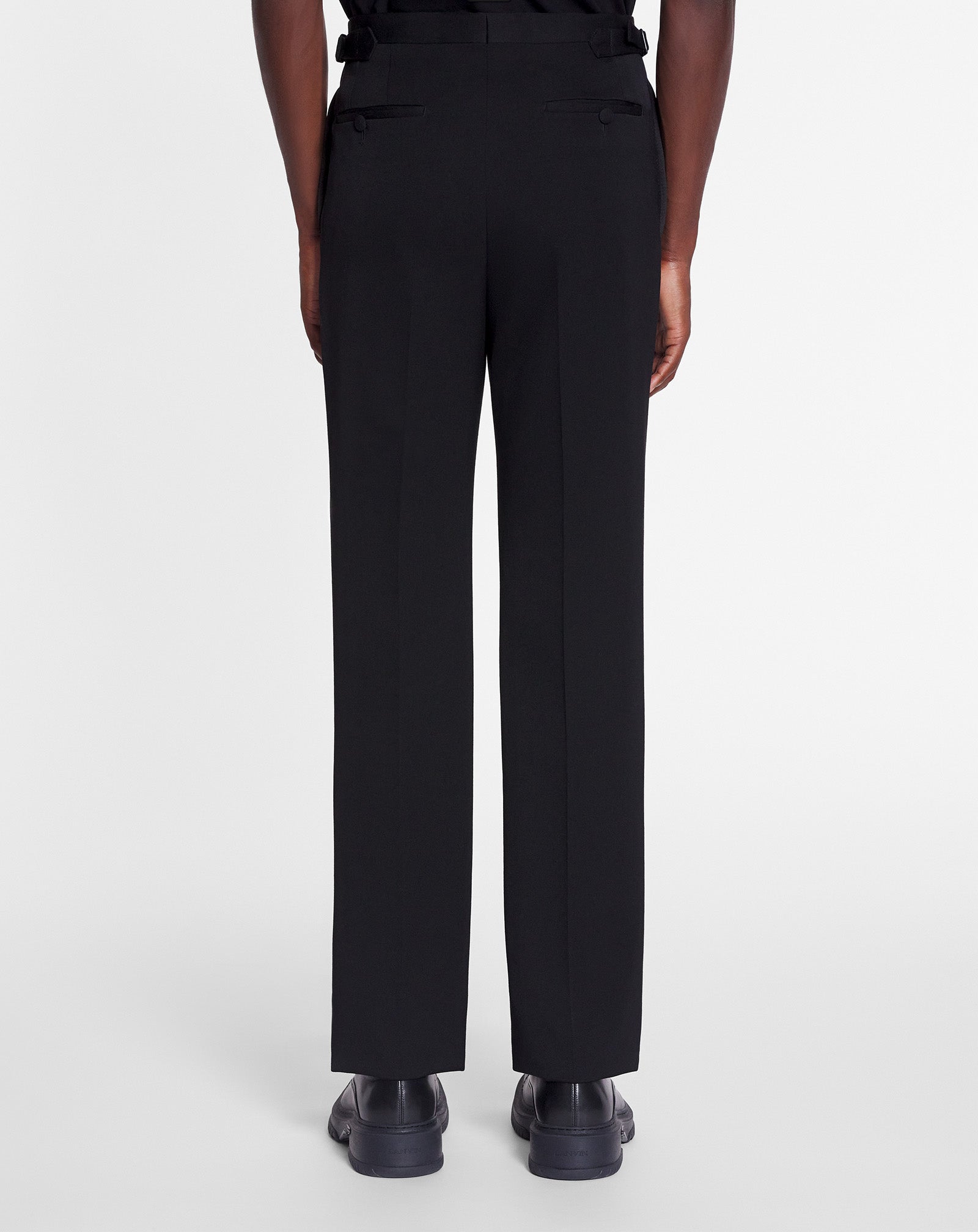 FITTED TAILORED PANTS WITH SATIN BANDS