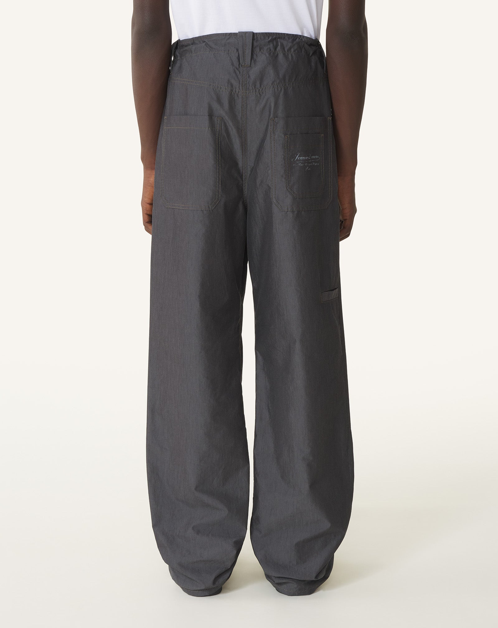 WIDE-LEG CHAMBRAY PANTS