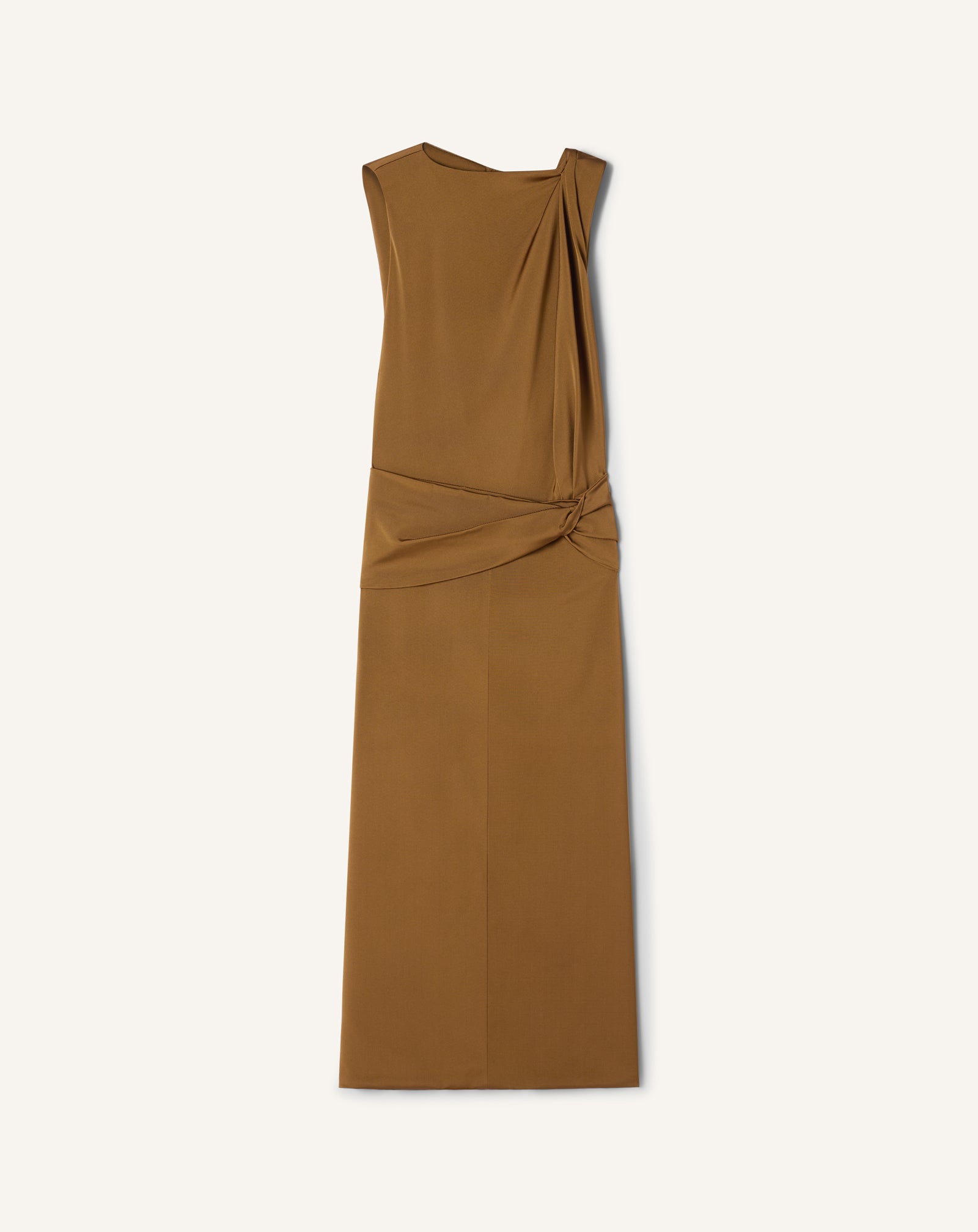BROWN MIDI DRESS IN VISCOSE