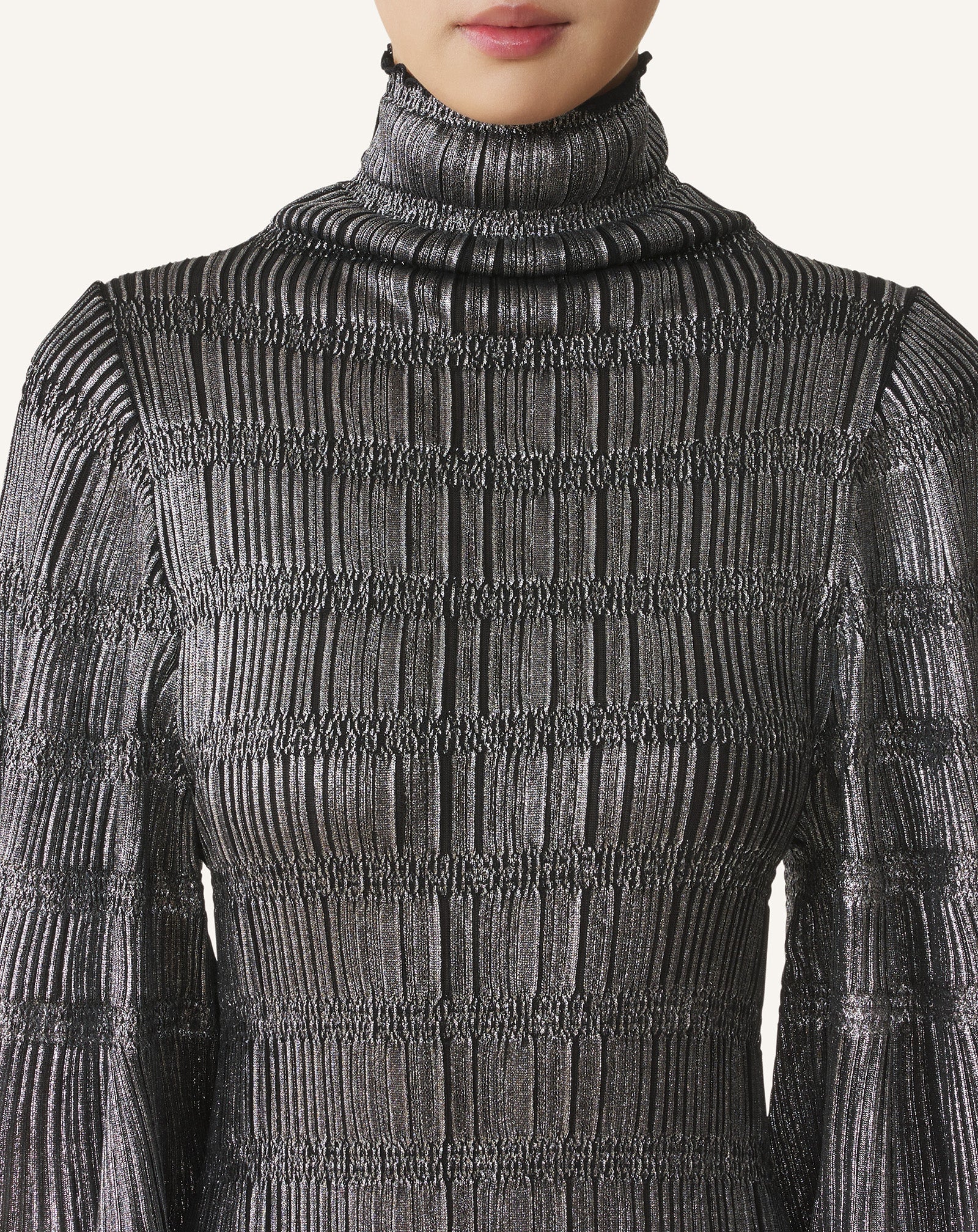 MIDI DRESS IN METALLIC VISCOSE