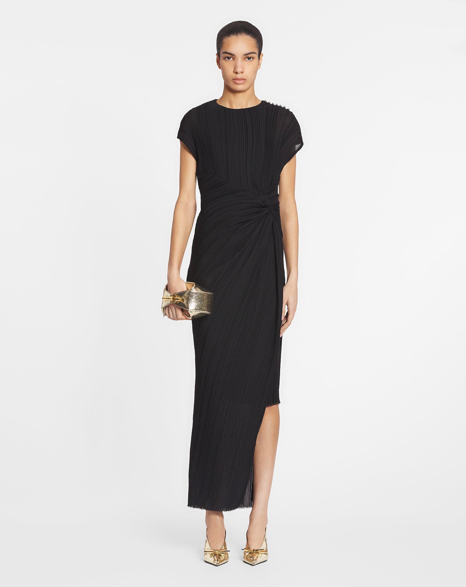 ASYMMETRICAL PLEATED DRESS