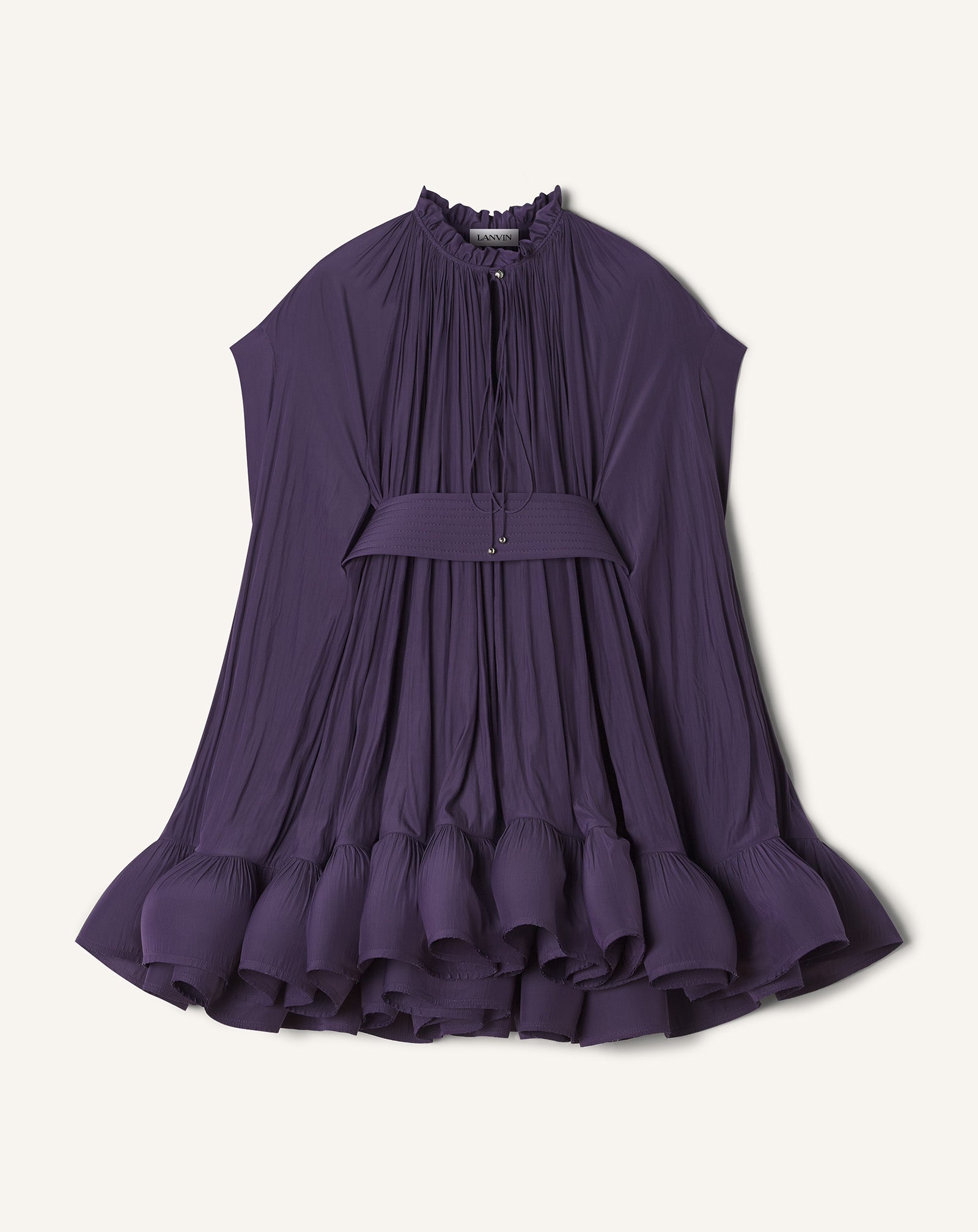 PURPLE SHORT CHARMEUSE DRESS