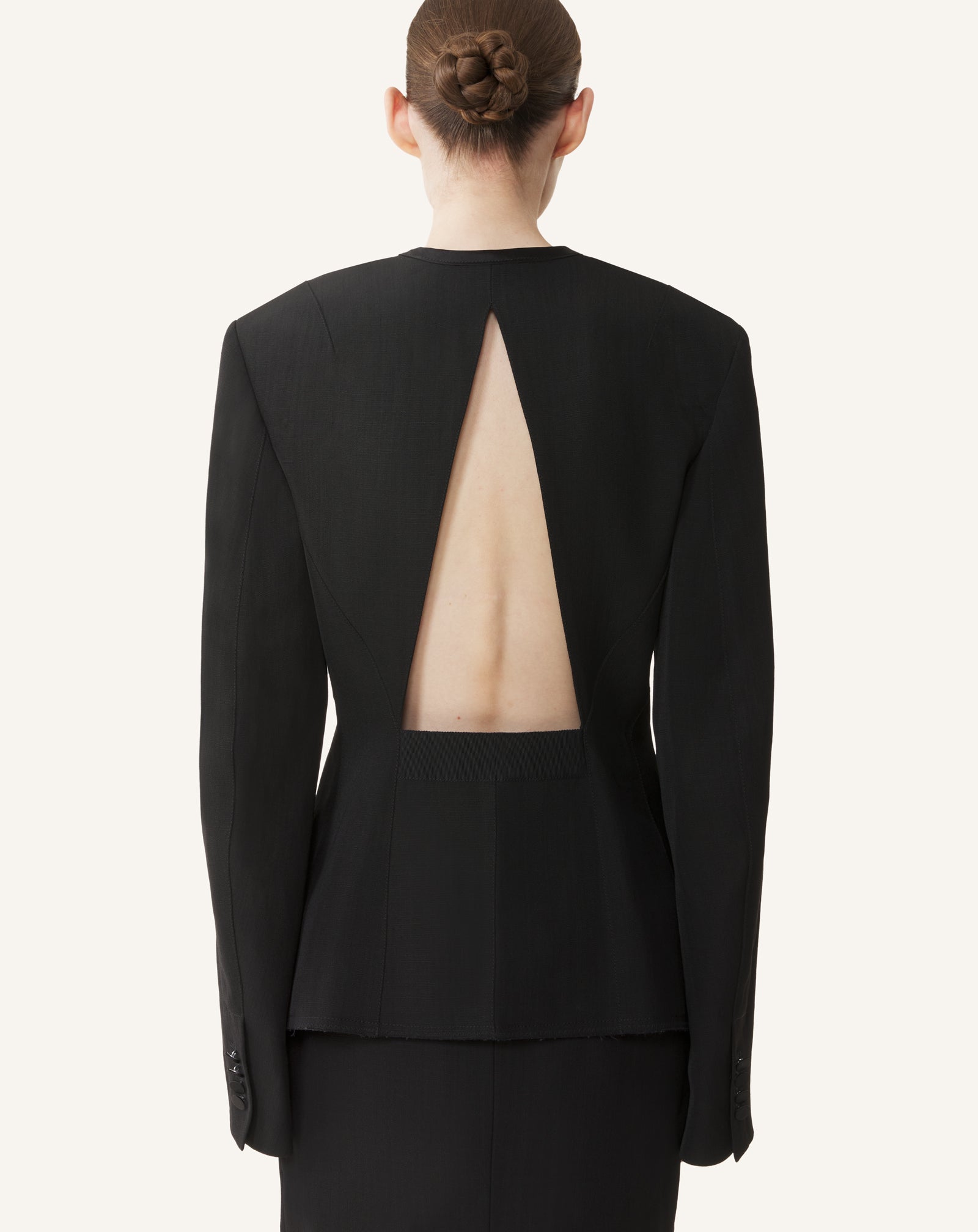 SILK AND VISCOSE OPEN-BACK JACKET