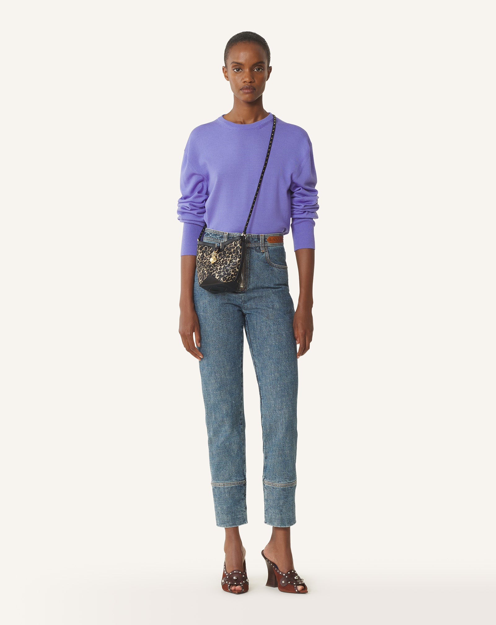 WOOL SWEATER WITH GROS GRAIN DETAIL