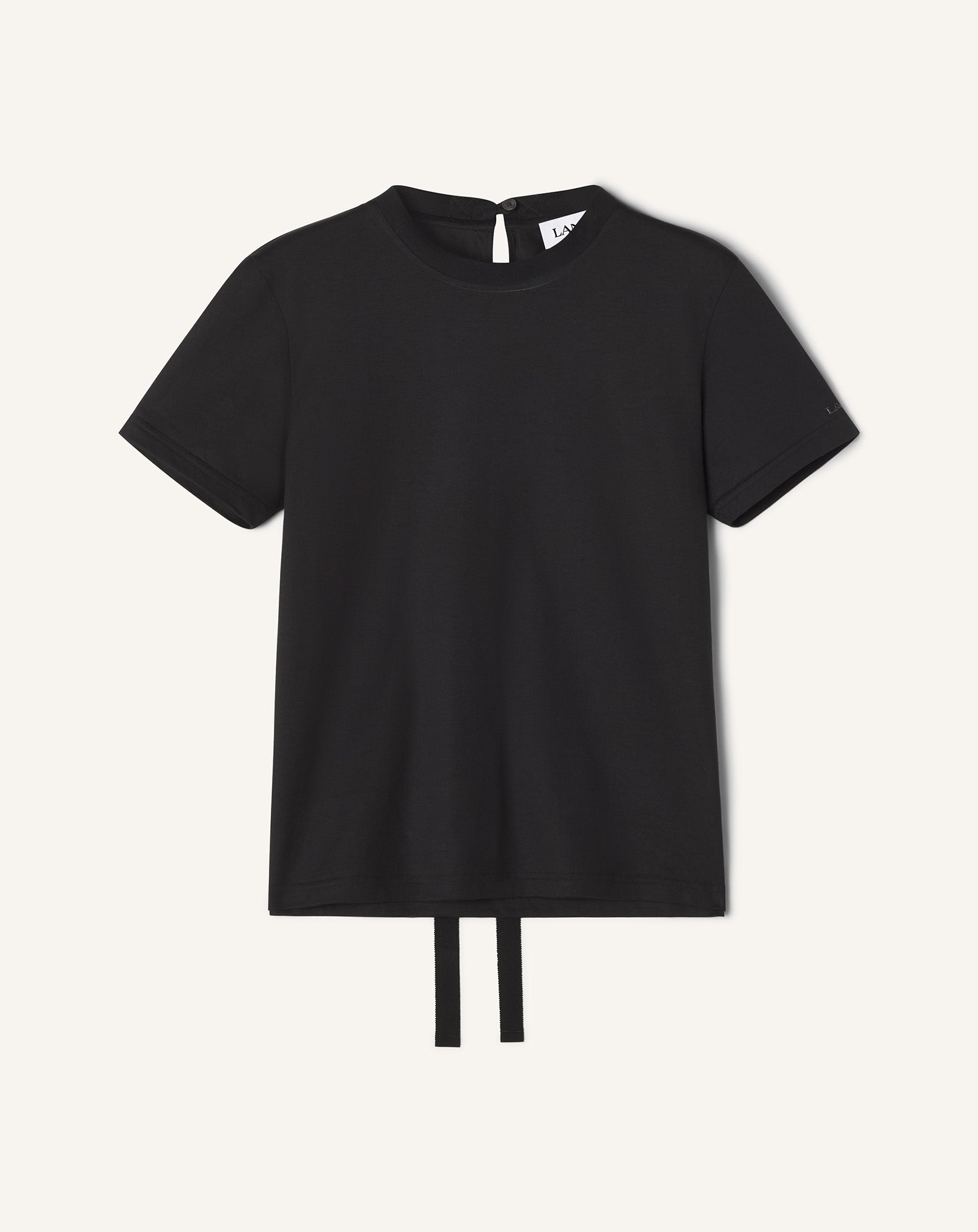 COTTON T-SHIRT WITH RIBBON DETAIL