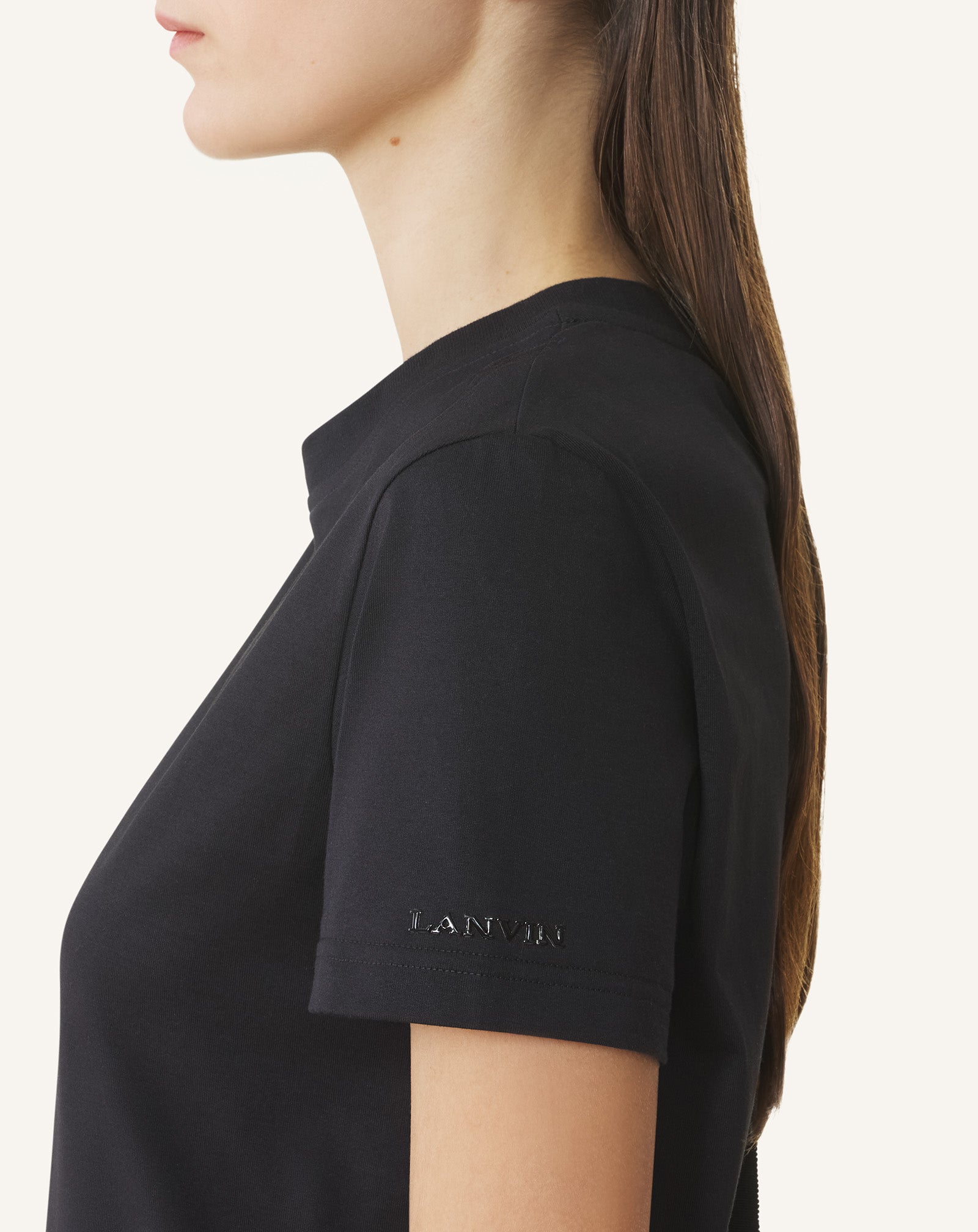 COTTON T-SHIRT WITH RIBBON DETAIL