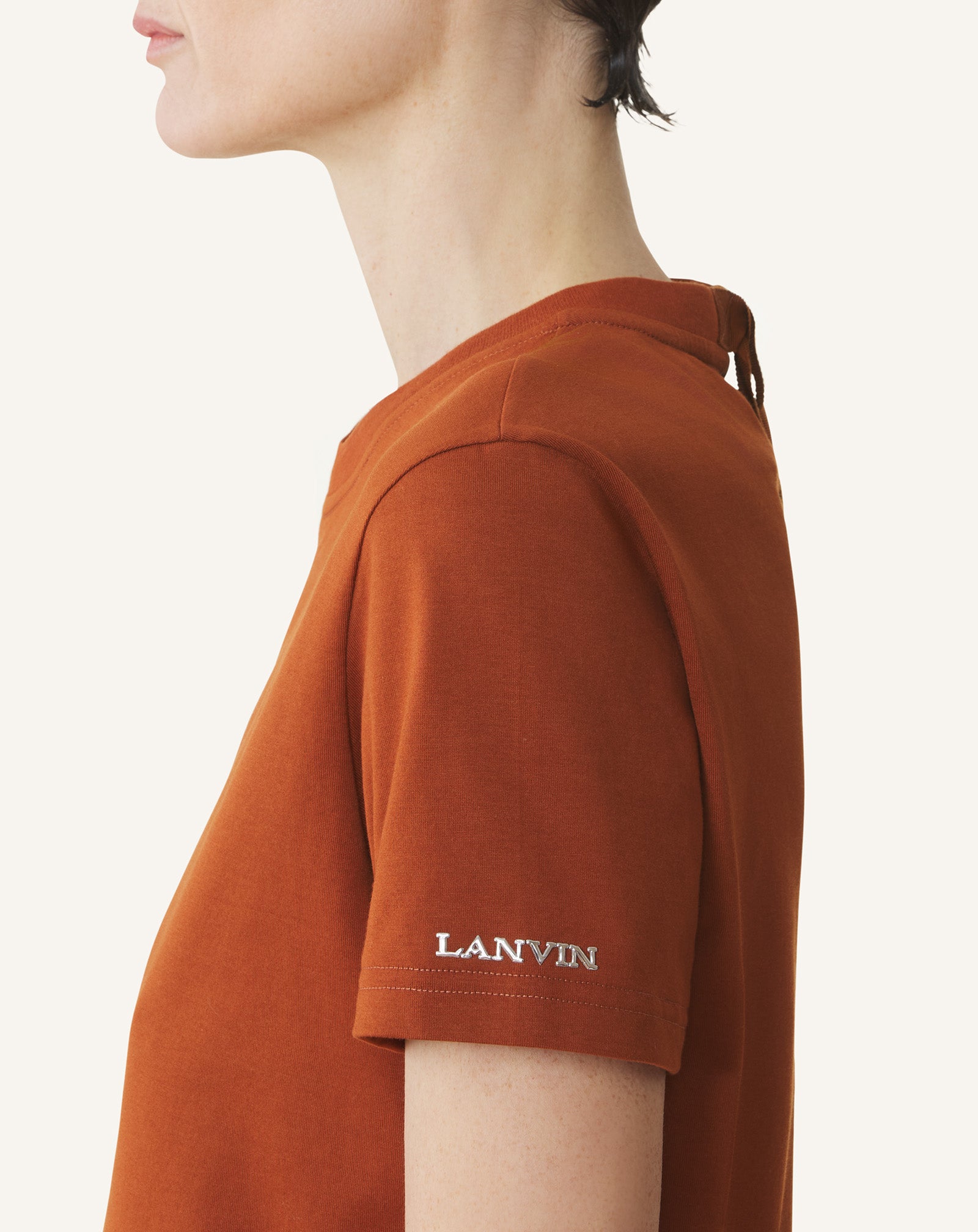 COTTON T-SHIRT WITH RIBBON DETAIL