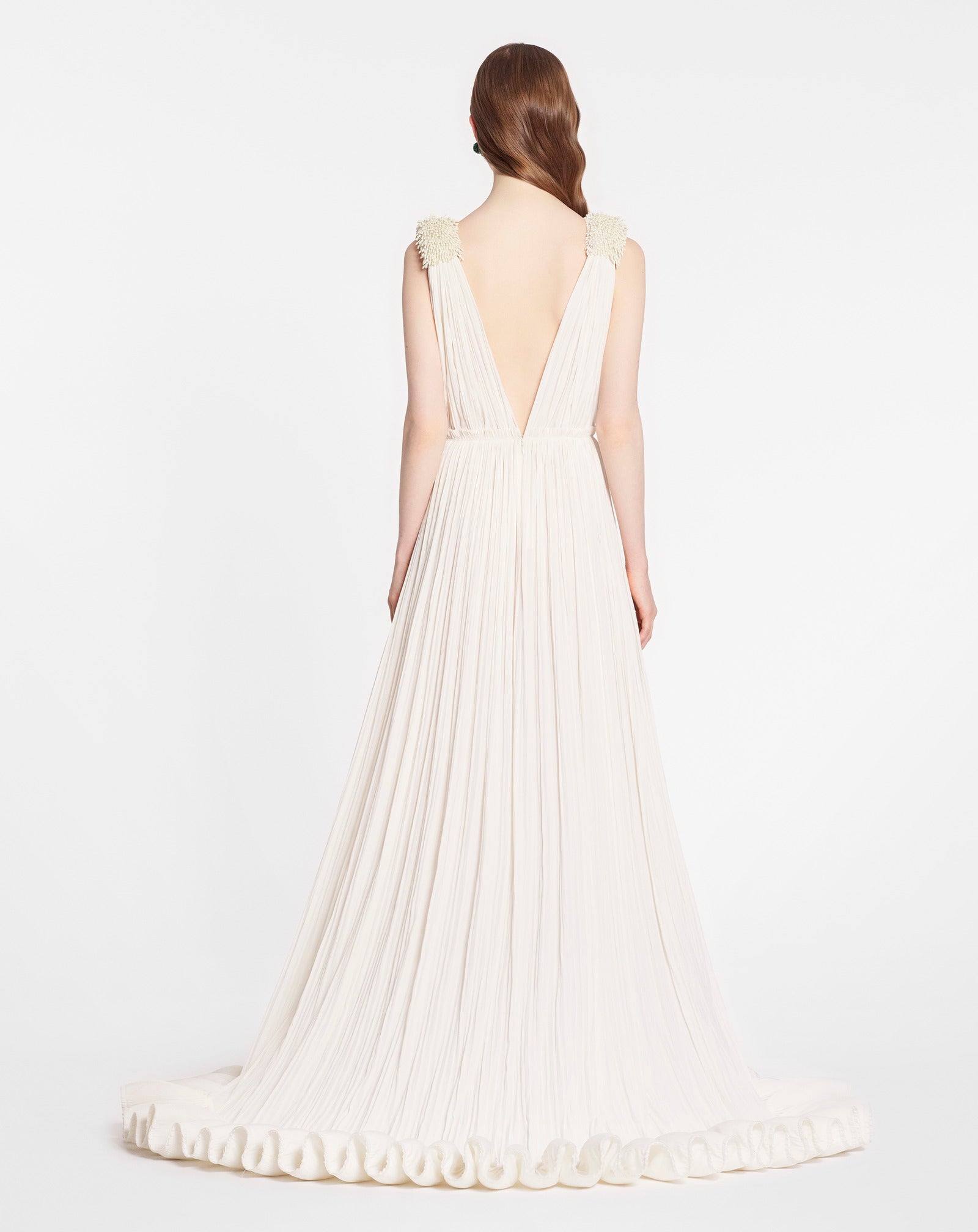 FLOOR LENGTH EVENING GOWN IN CHARMEUSE