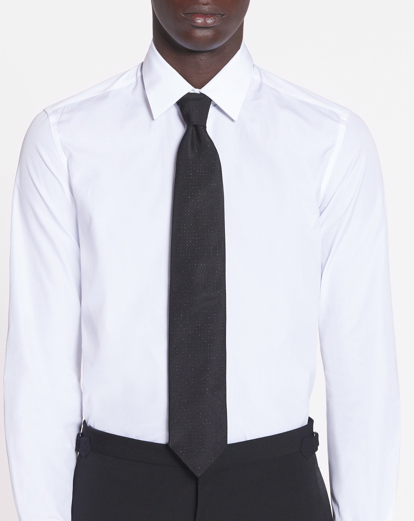 BLACK LANVIN TIE IN SPARKLY SATIN