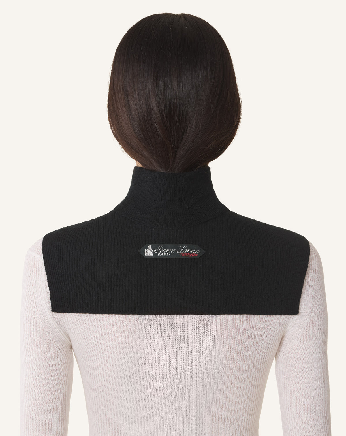 BLACK LANVIN SIGNATURE COLLAR IN CASHMERE