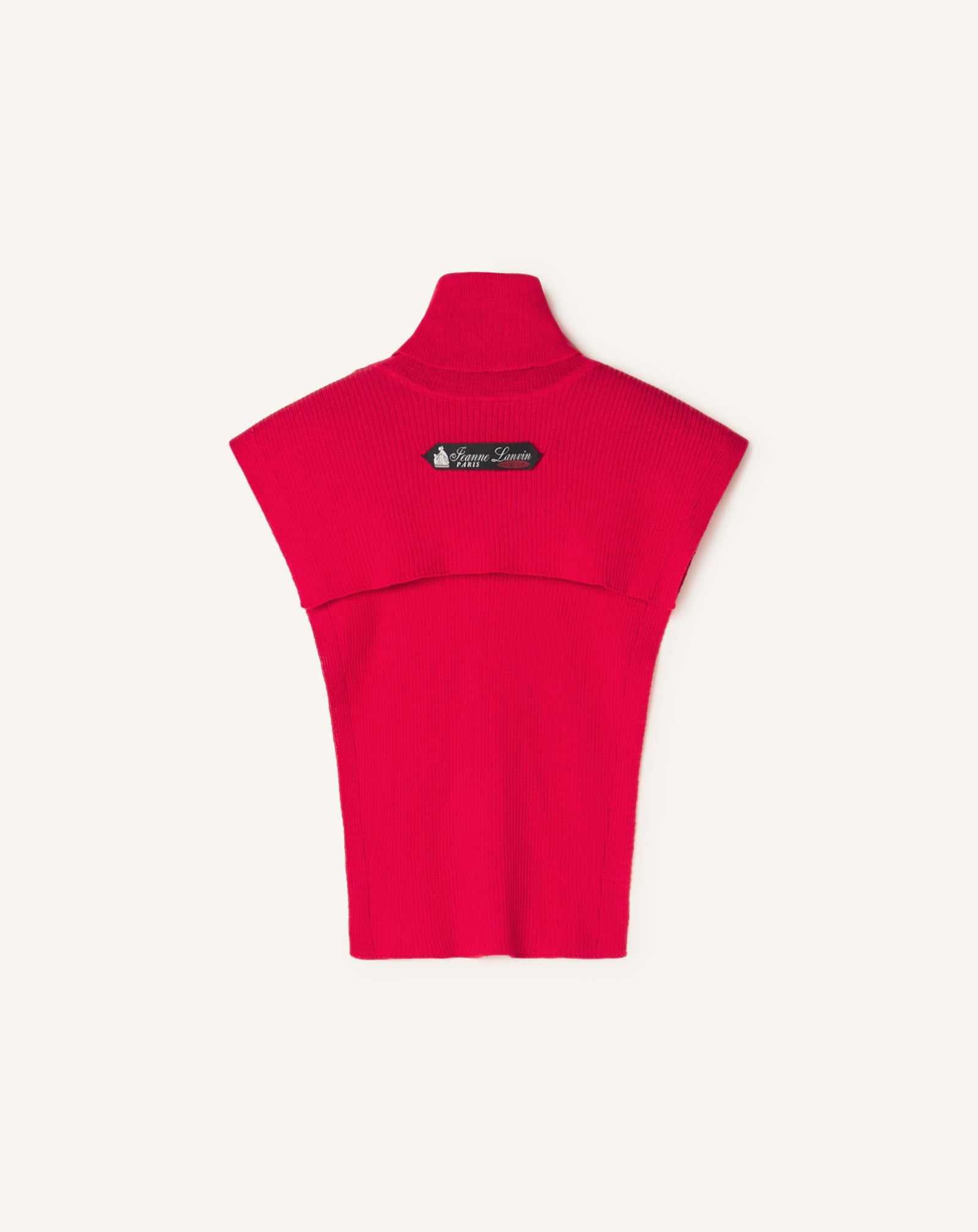 RED LANVIN SIGNATURE COLLAR IN CASHMERE