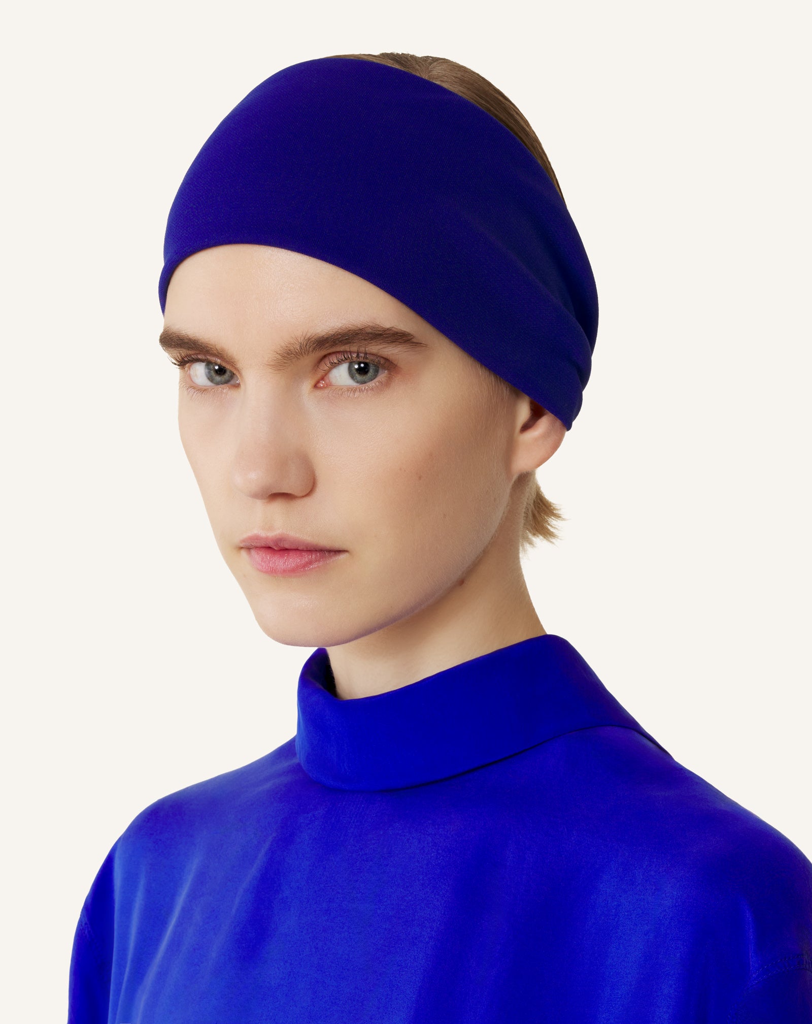 BLUE GROSGRAIN HEADBAND