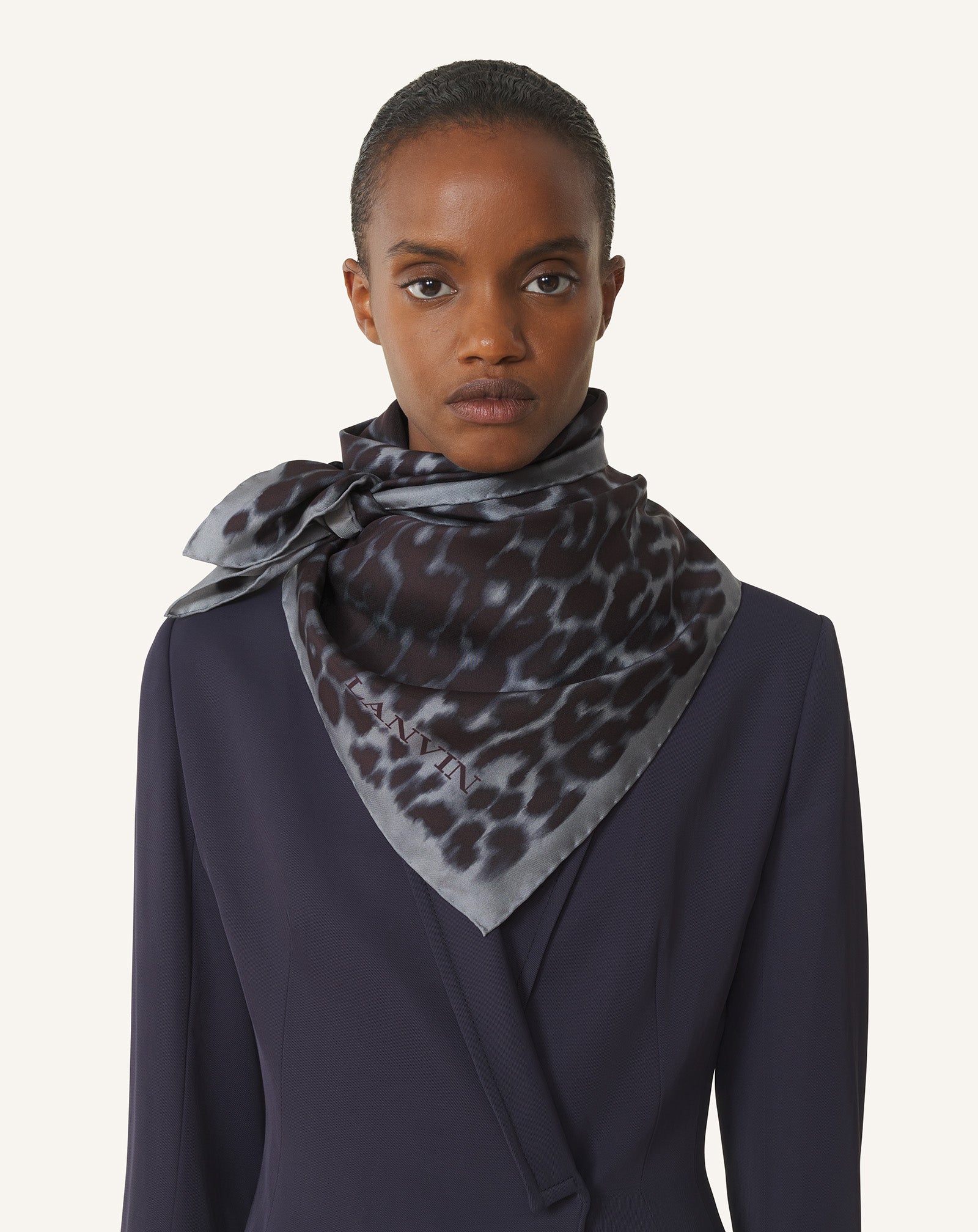Leopard Print Silk Scarf | Lanvin