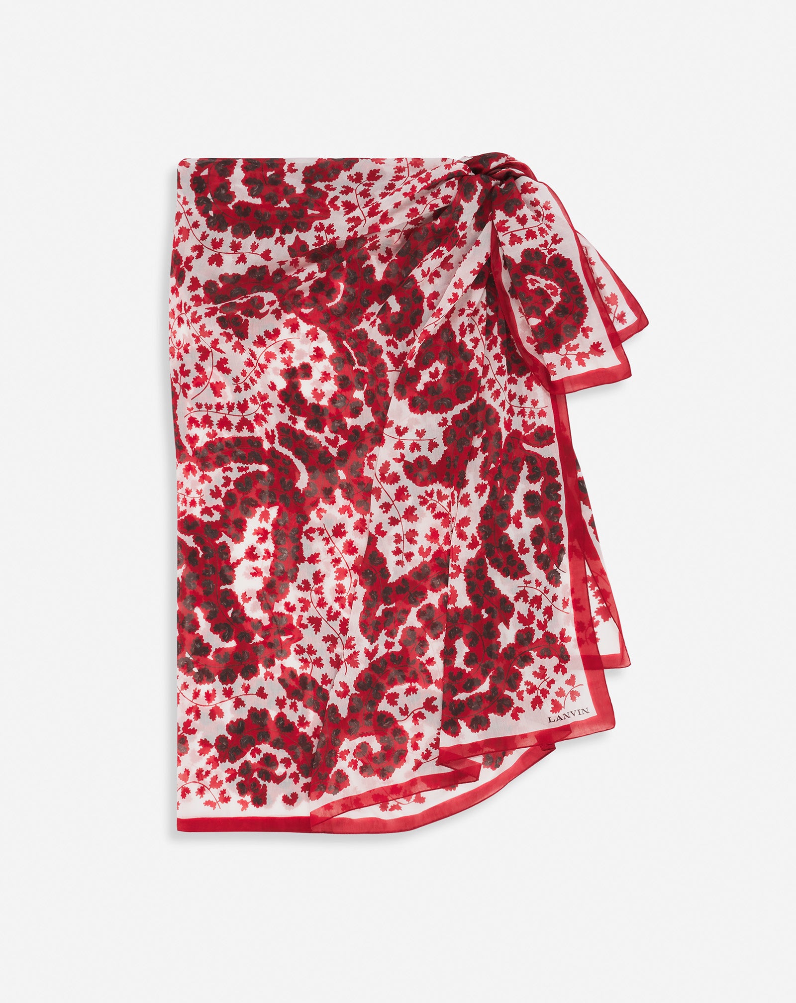 LANVIN ÉTÉ COTTON PAREO WITH A RATEAU PRINT