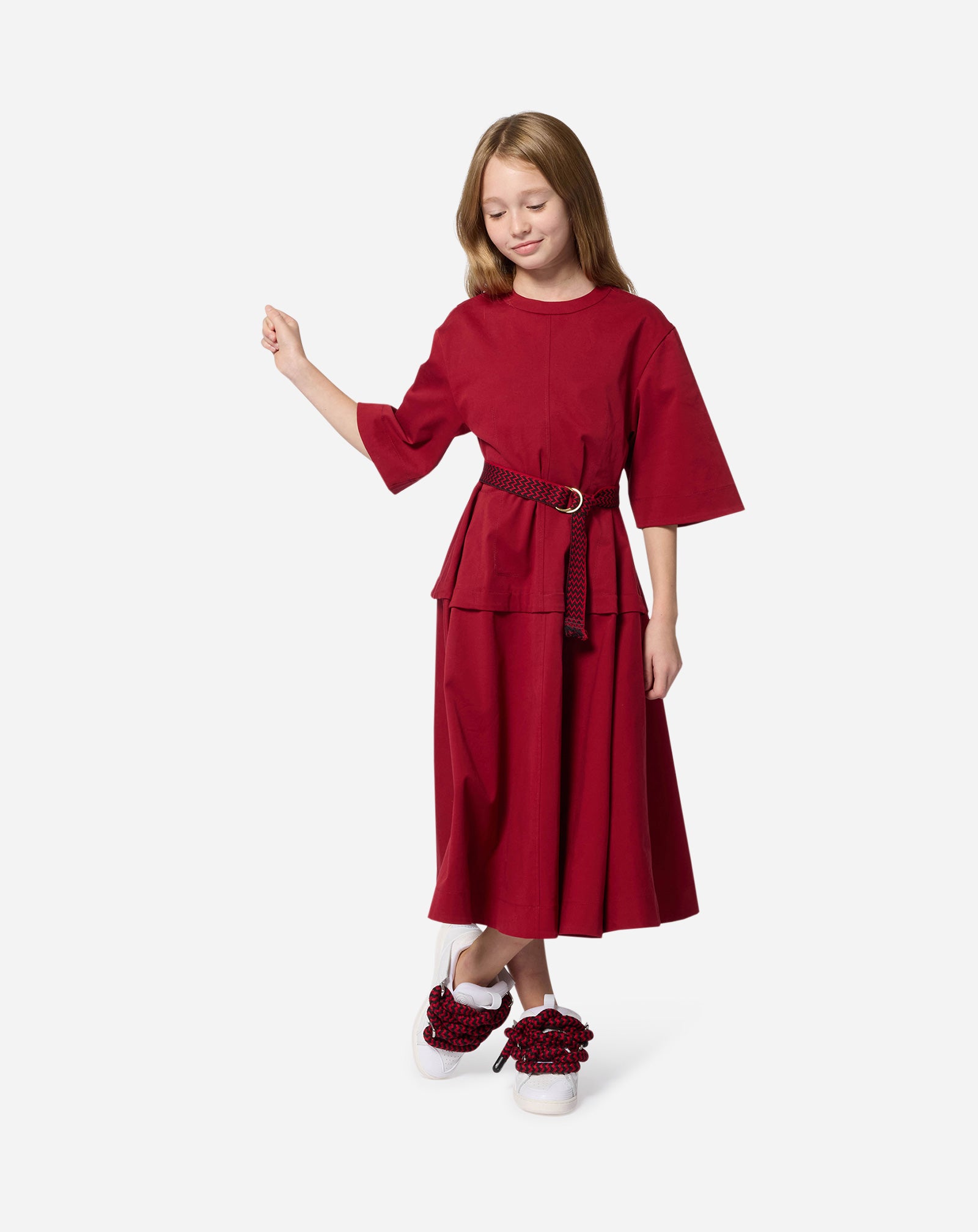 WHITE LACE-UP SNEAKERS