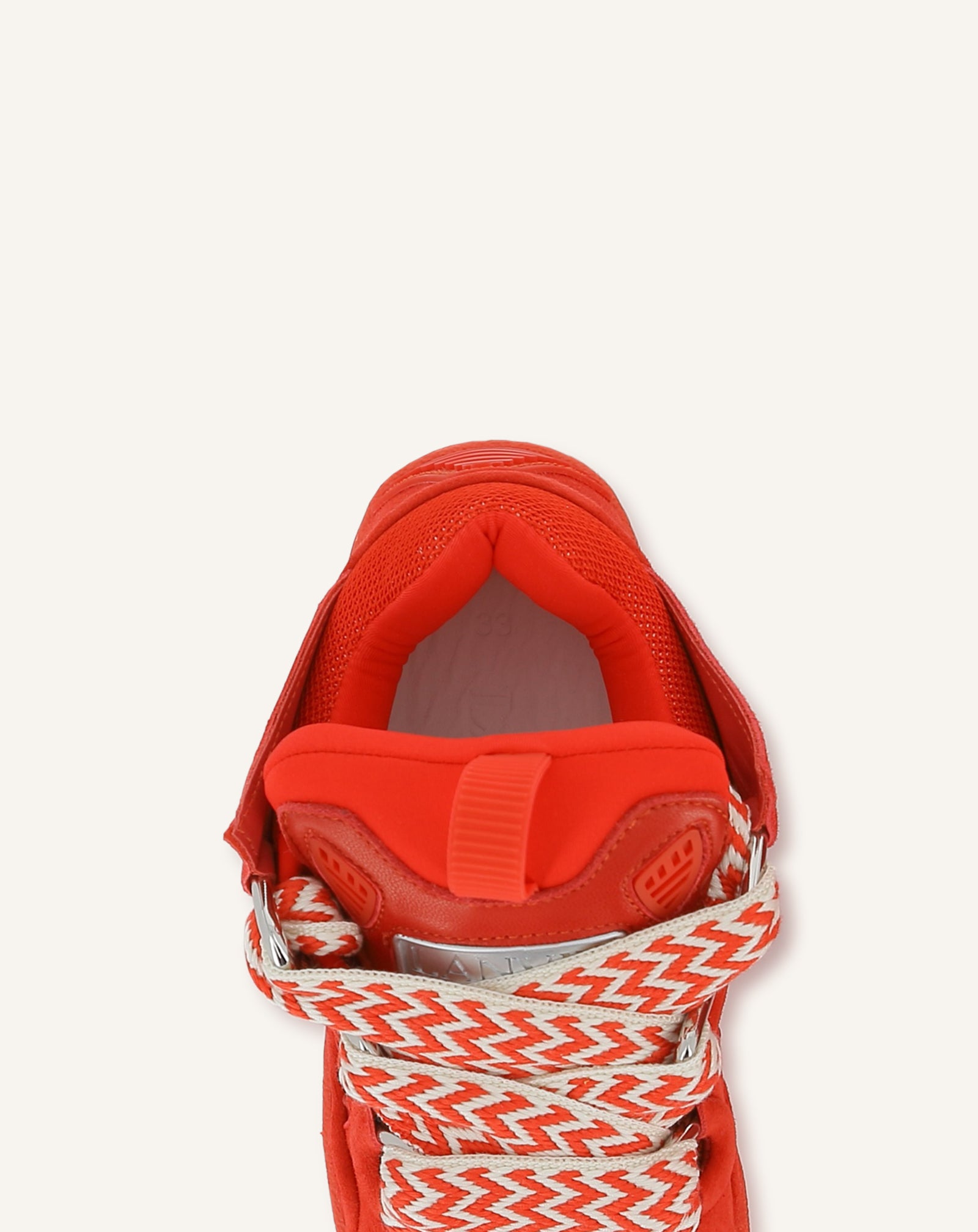 RED LACE-UP TRAINERS