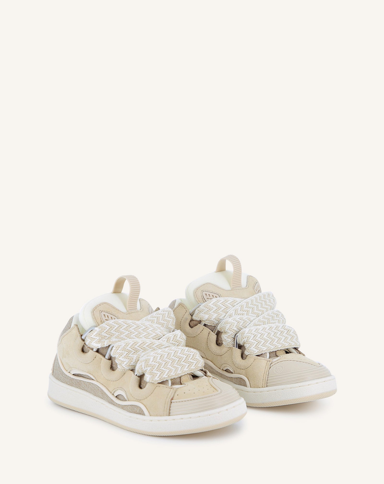 Beige Lace-up Trainers | Lanvin
