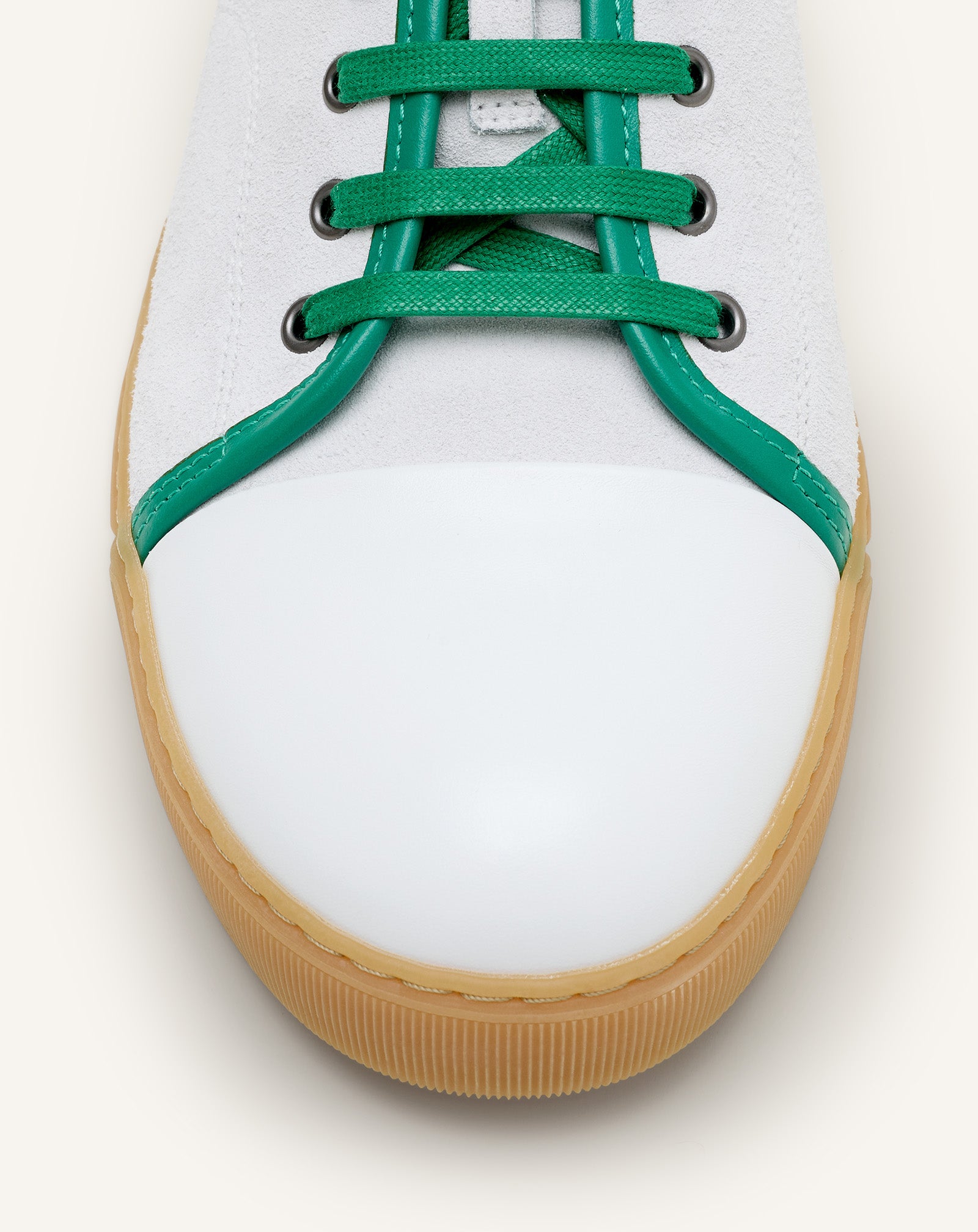 WHITE DBB1 SNEAKERS IN LEATHER AND SUEDE