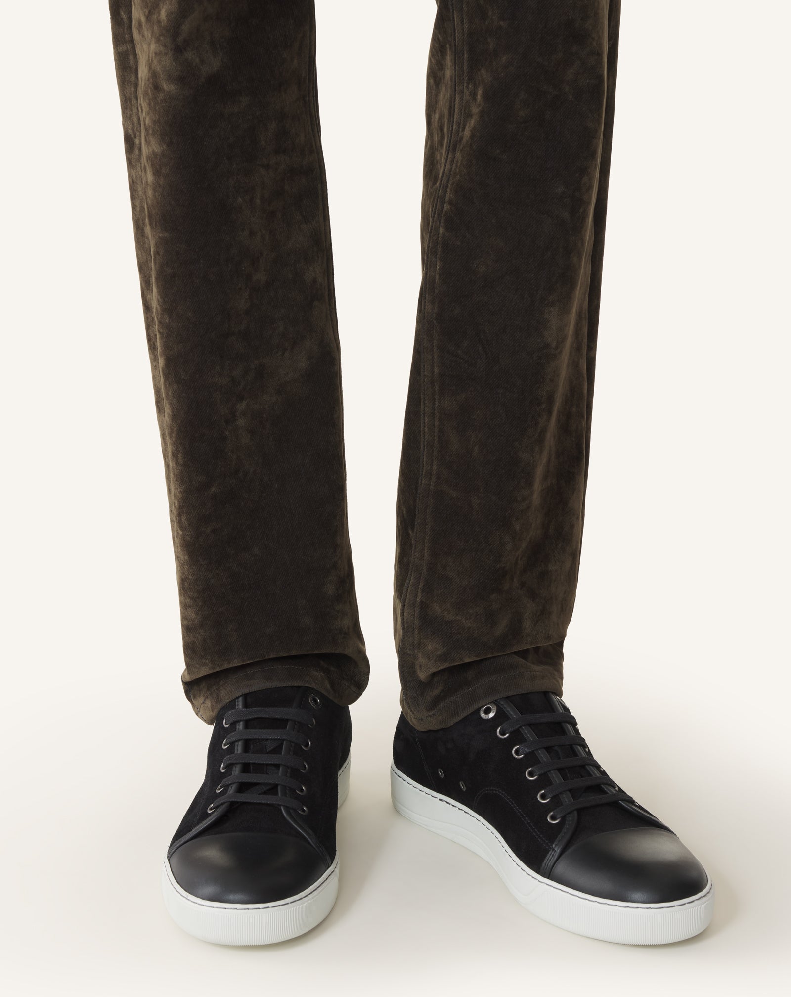 BLACK DBB1 SNEAKERS IN LEATHER AND SUEDE